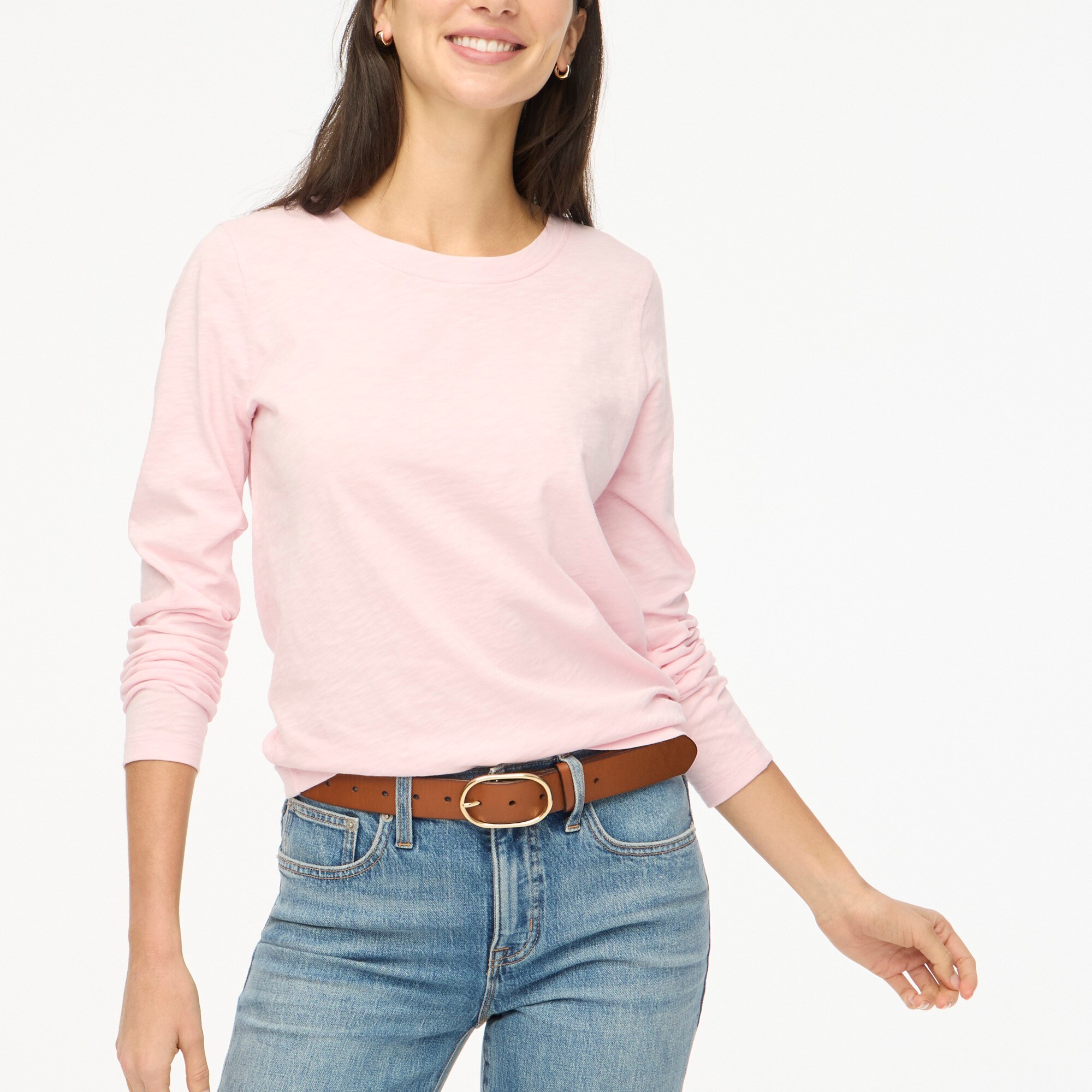  Long-sleeve crewneck girlfriend tee