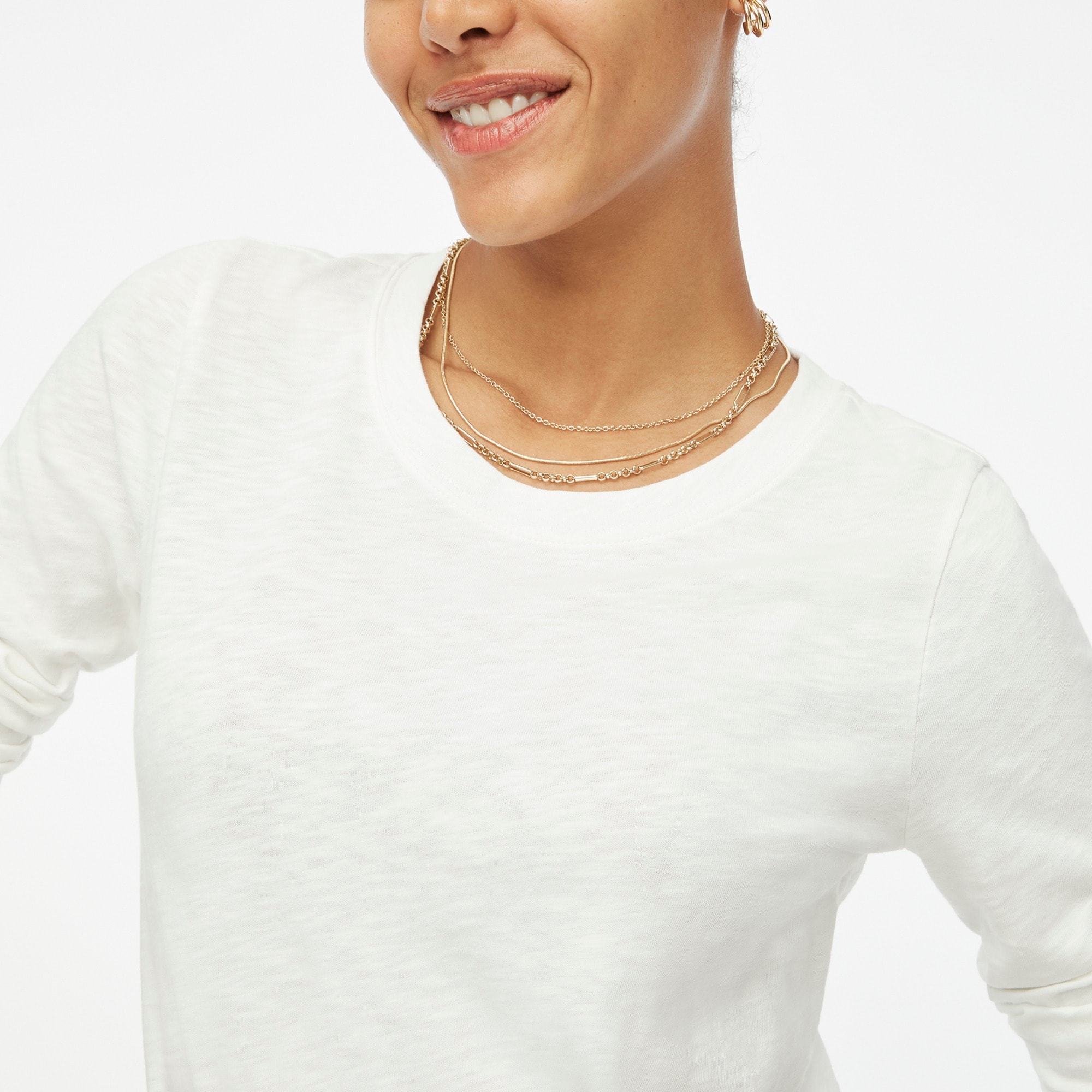 Long-sleeve crewneck girlfriend tee