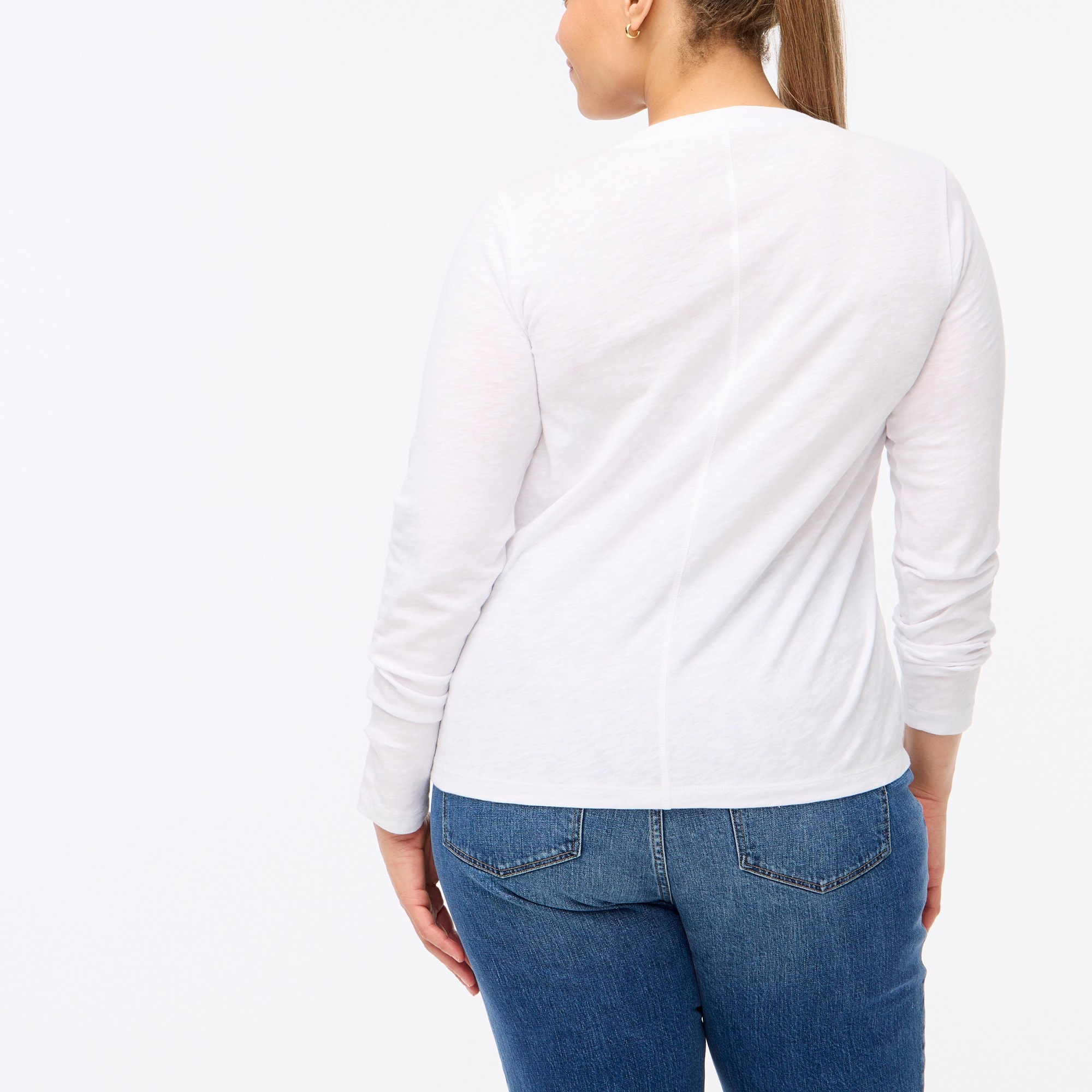 Long-sleeve crewneck girlfriend tee
