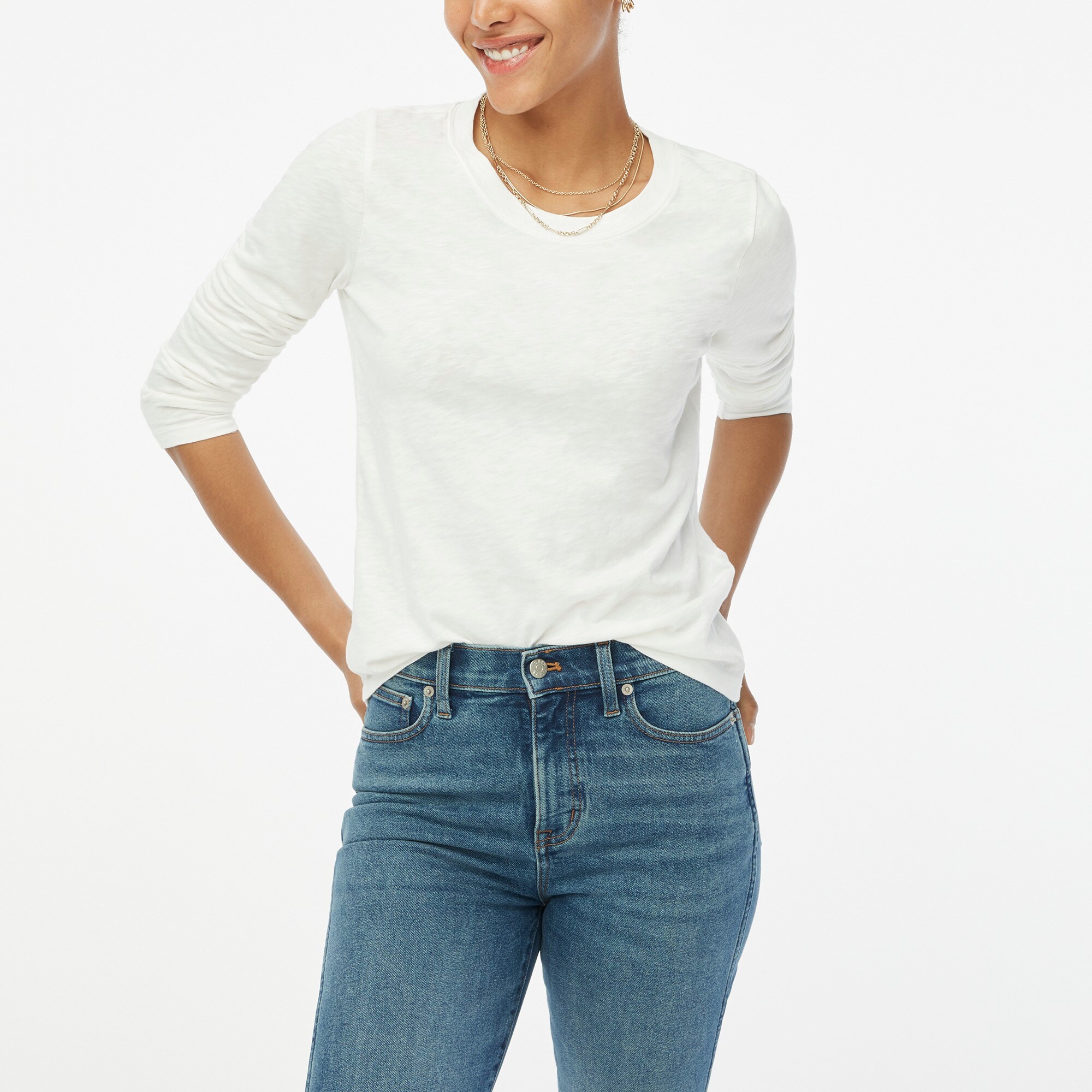 Long-sleeve crewneck girlfriend tee