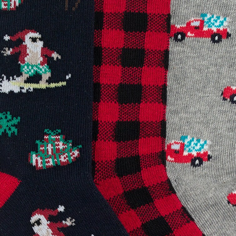 Boys' holiday trouser socks three-pack SANTA SURF MULTI boys' holiday trouser socks three-pack for boys