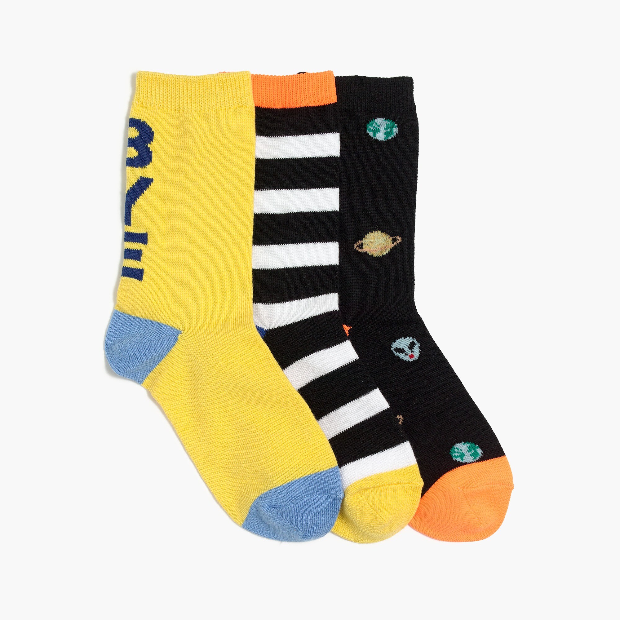 Boys' stripes and space trouser socks three-pack