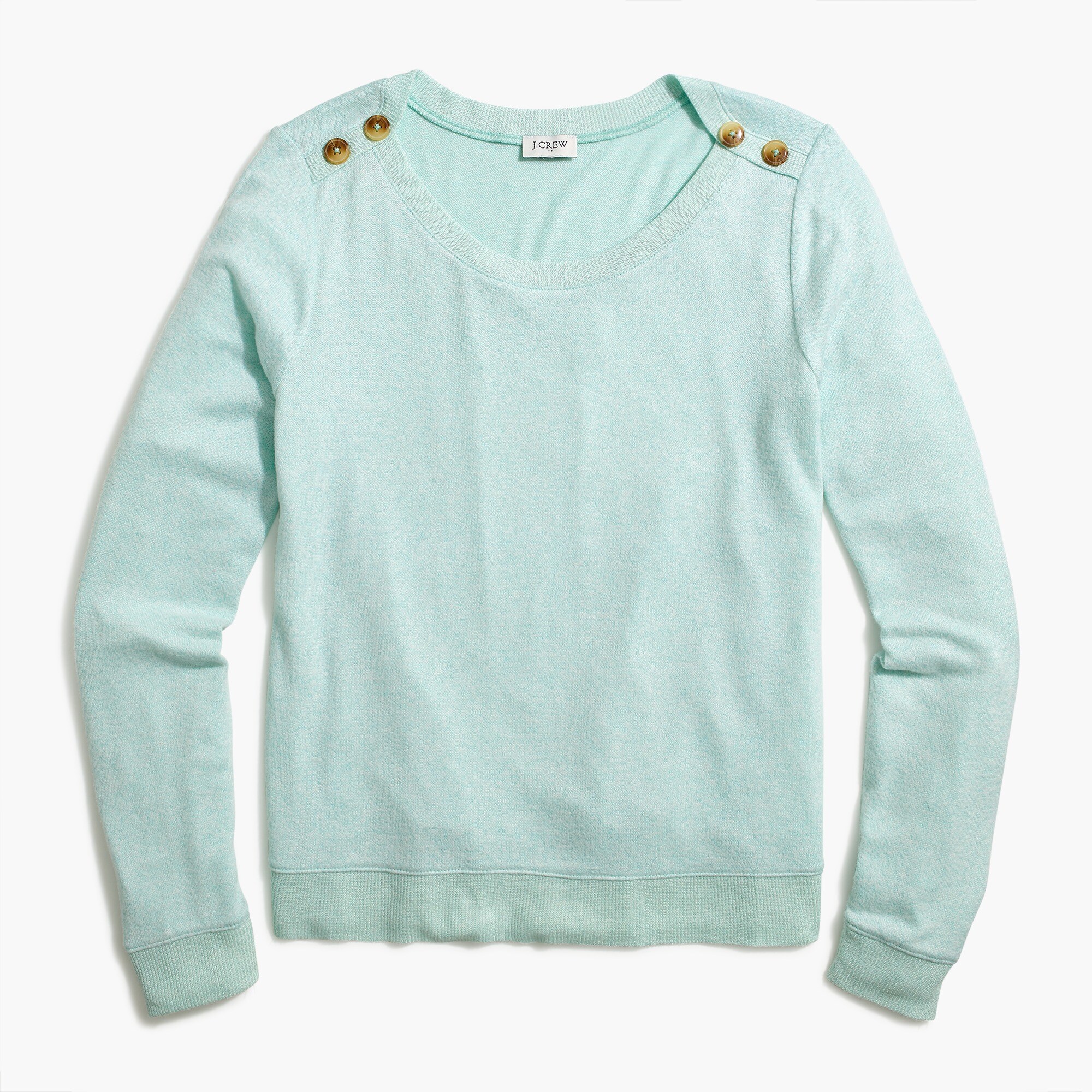 Button-shoulder top in signature cozy yarn