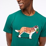Festive dog and wreath graphic tee