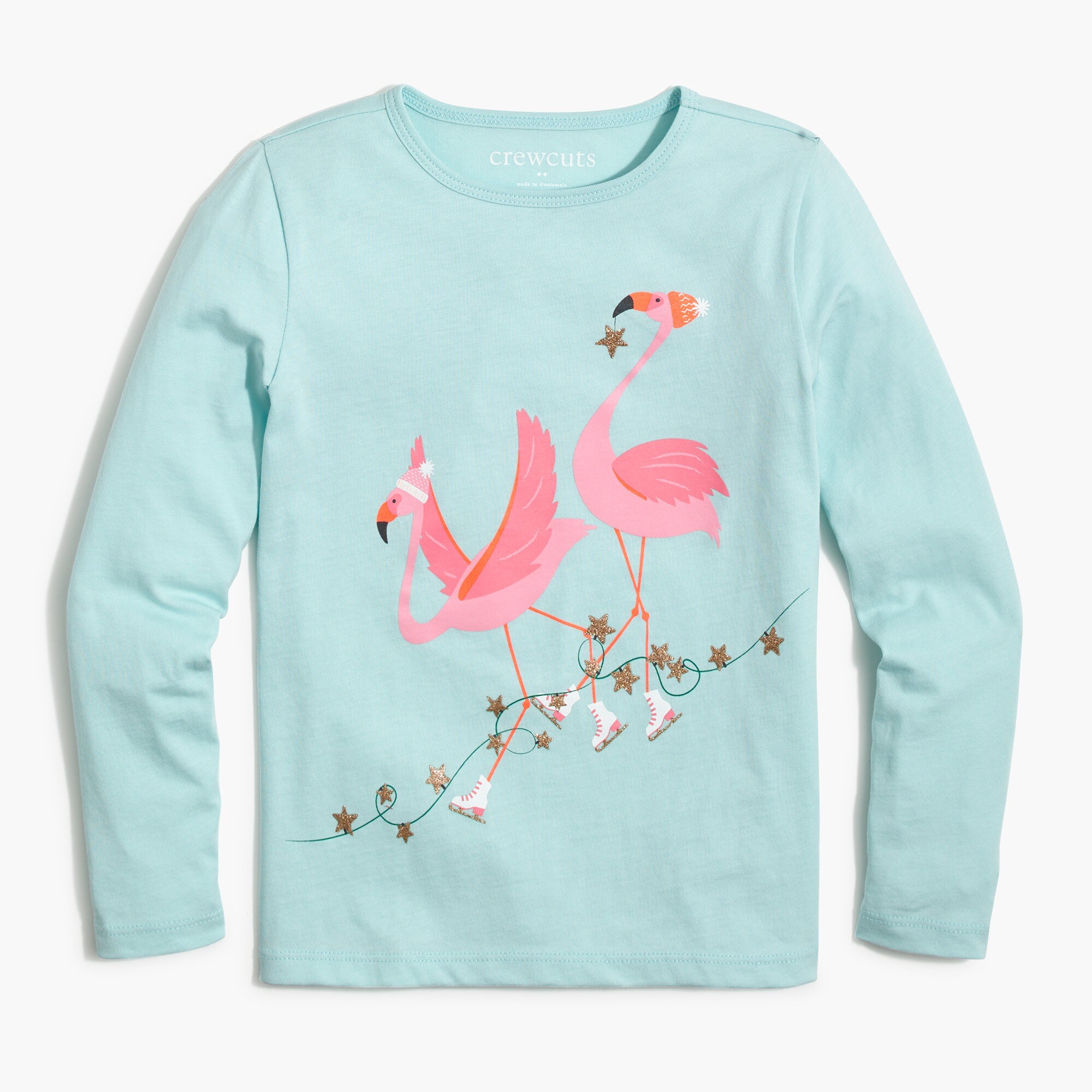 Flamingo ice skating graphic tee