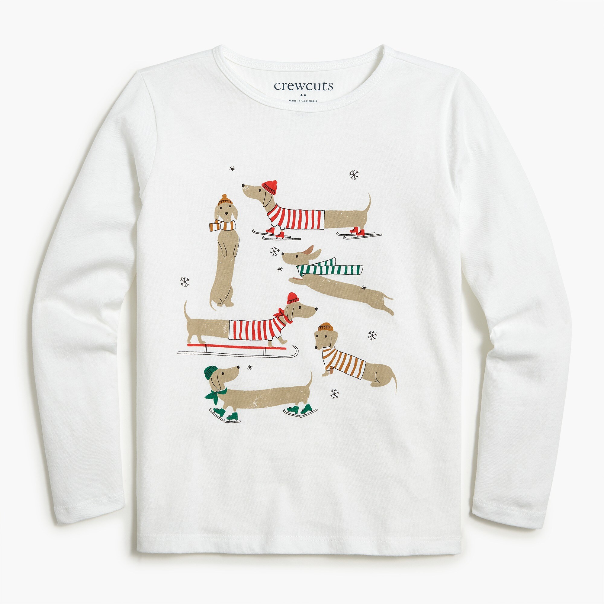 Girls' winter dachshunds graphic tee