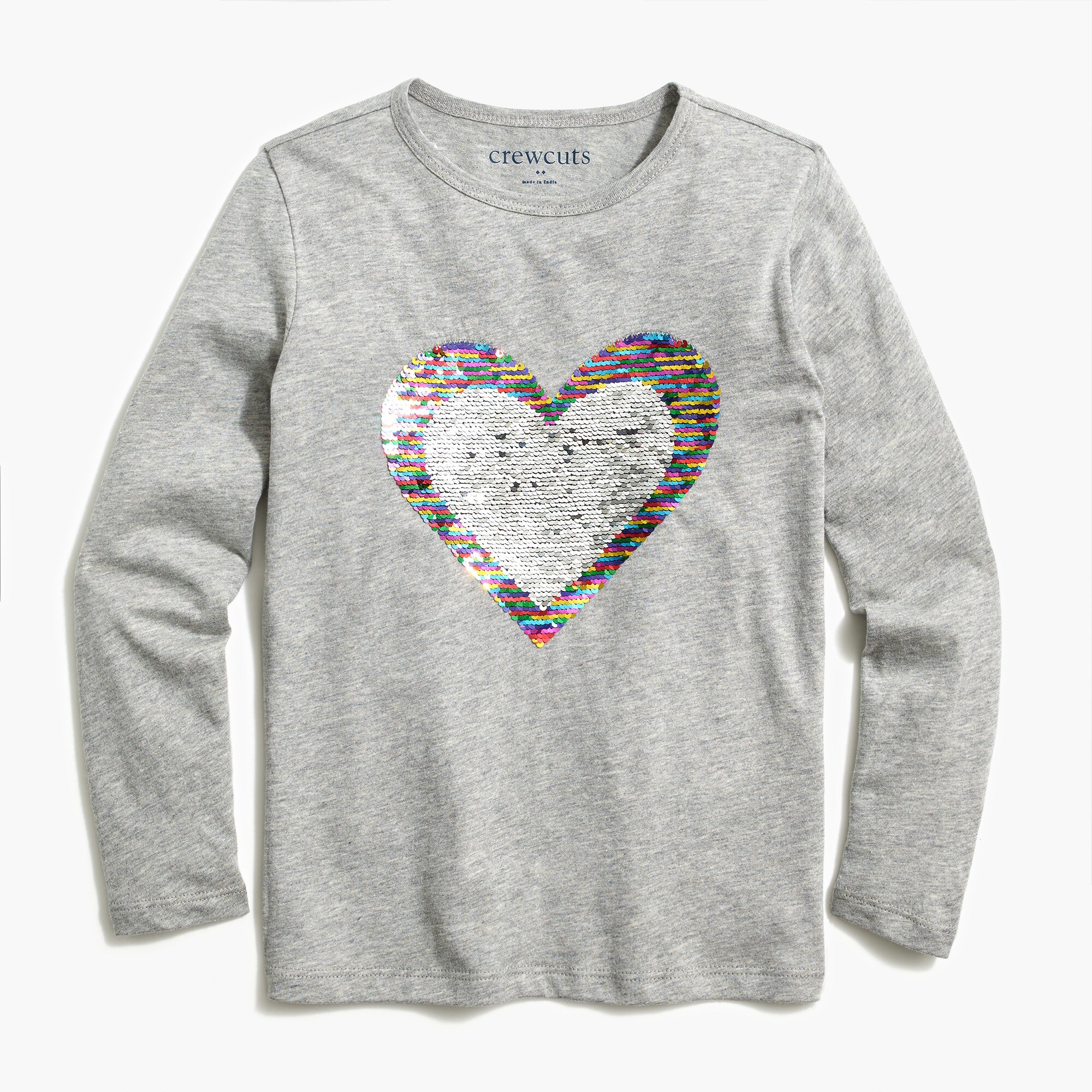 Girls' reversible sparkly heart graphic tee