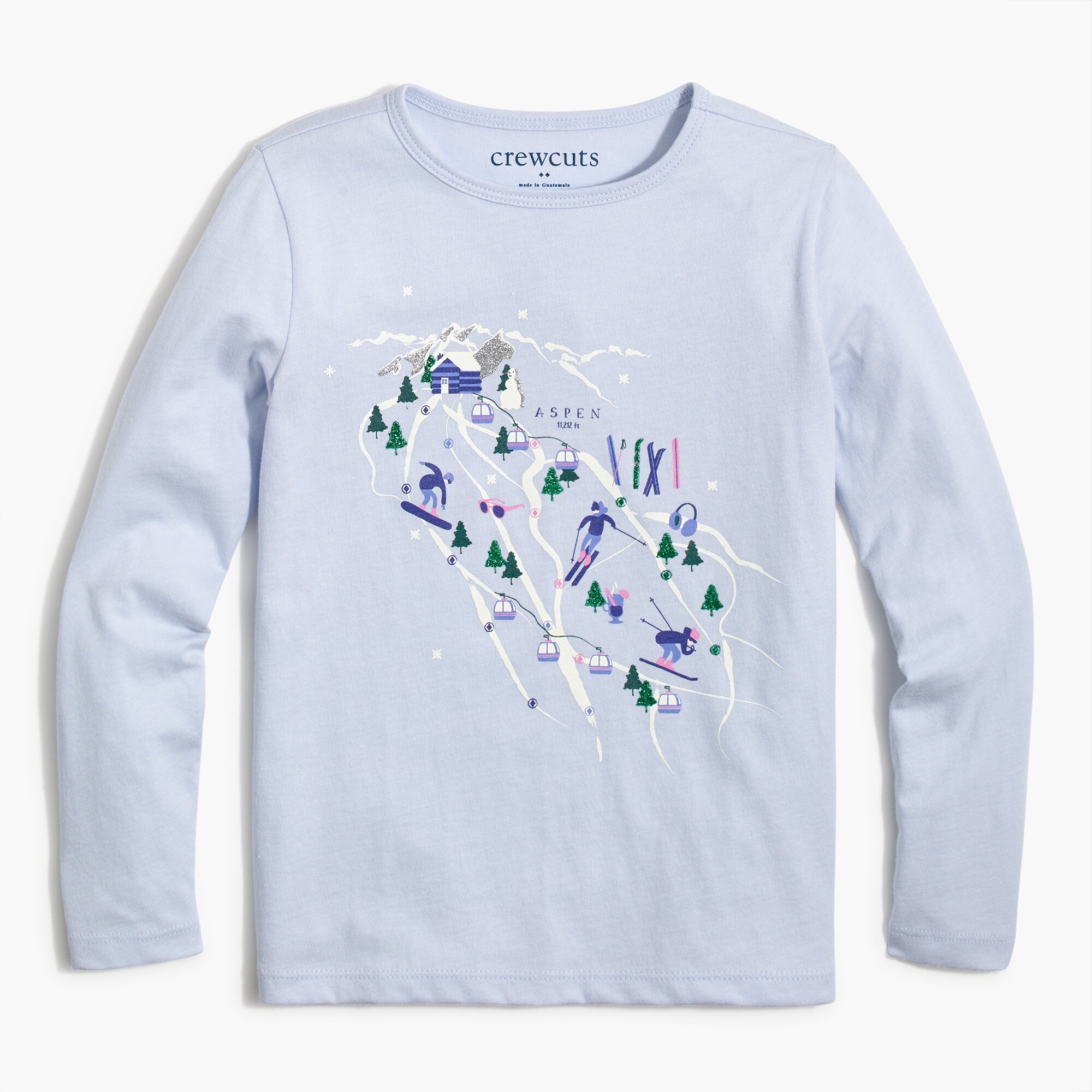 Ski map graphic tee