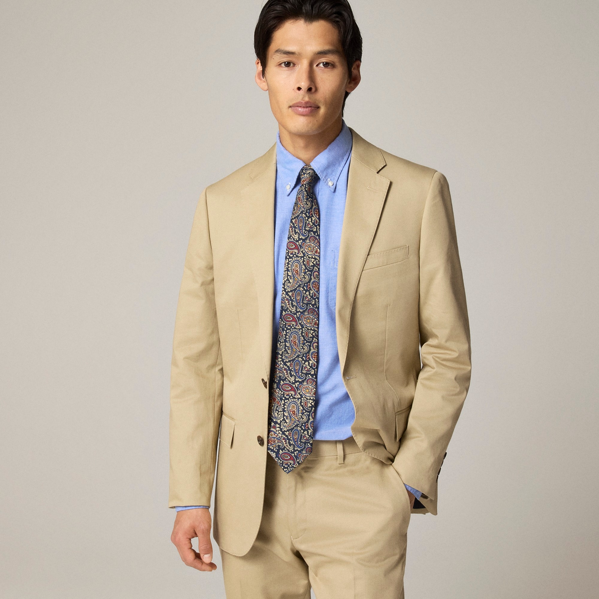 Ludlow Slim-fit suit jacket in Italian chino