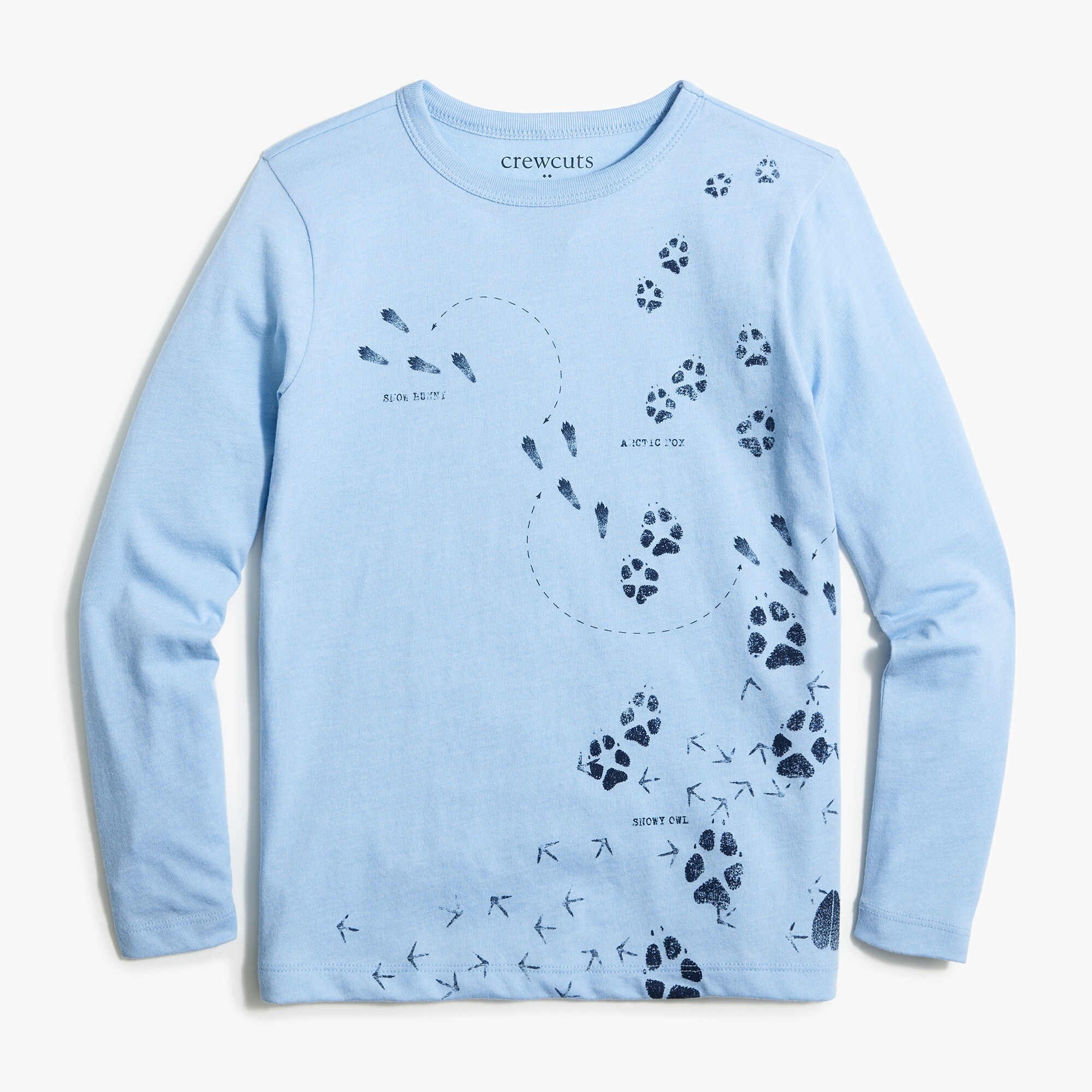 Boys' long-sleeve paw print graphic tee