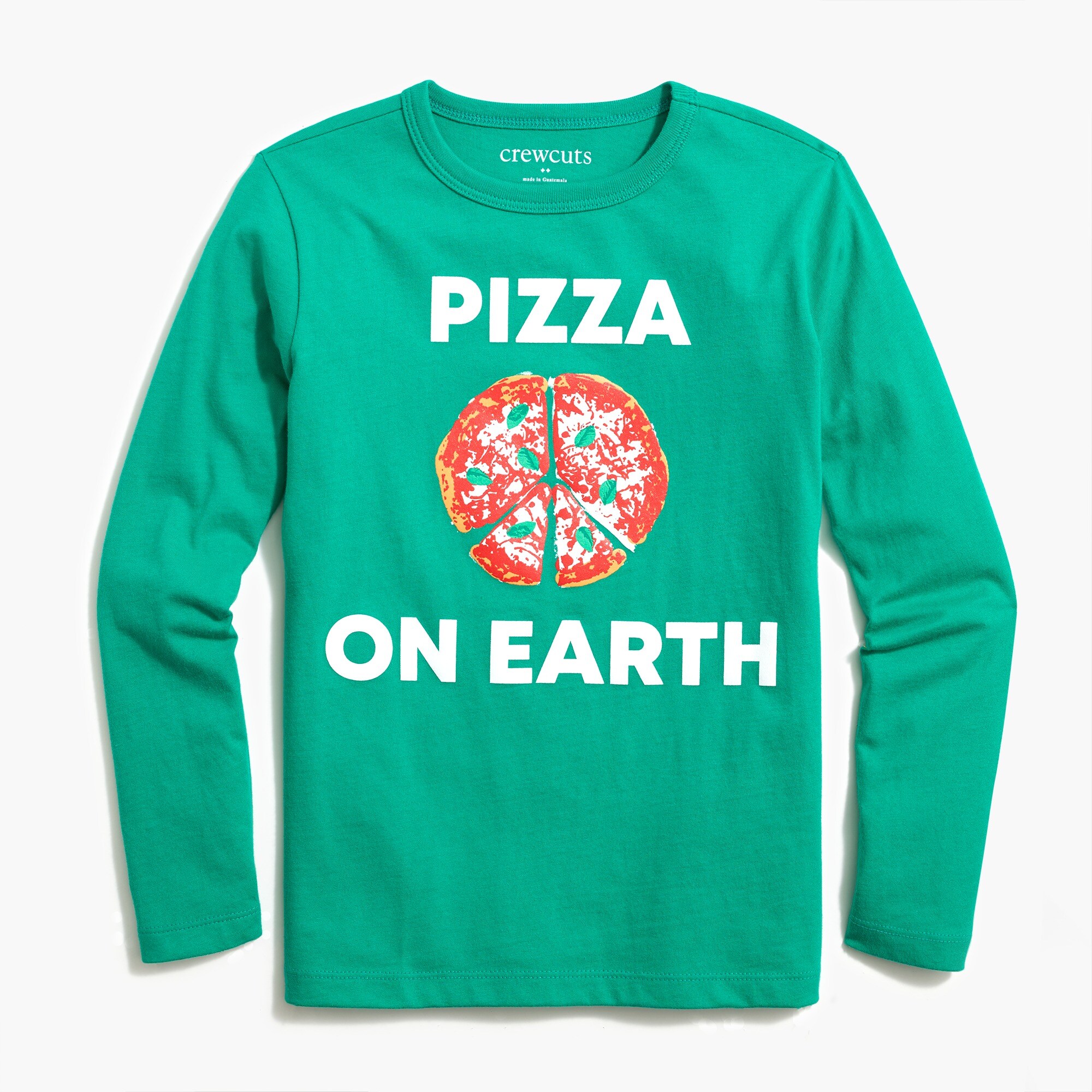 Boys' long-sleeve pizza on earth graphic tee