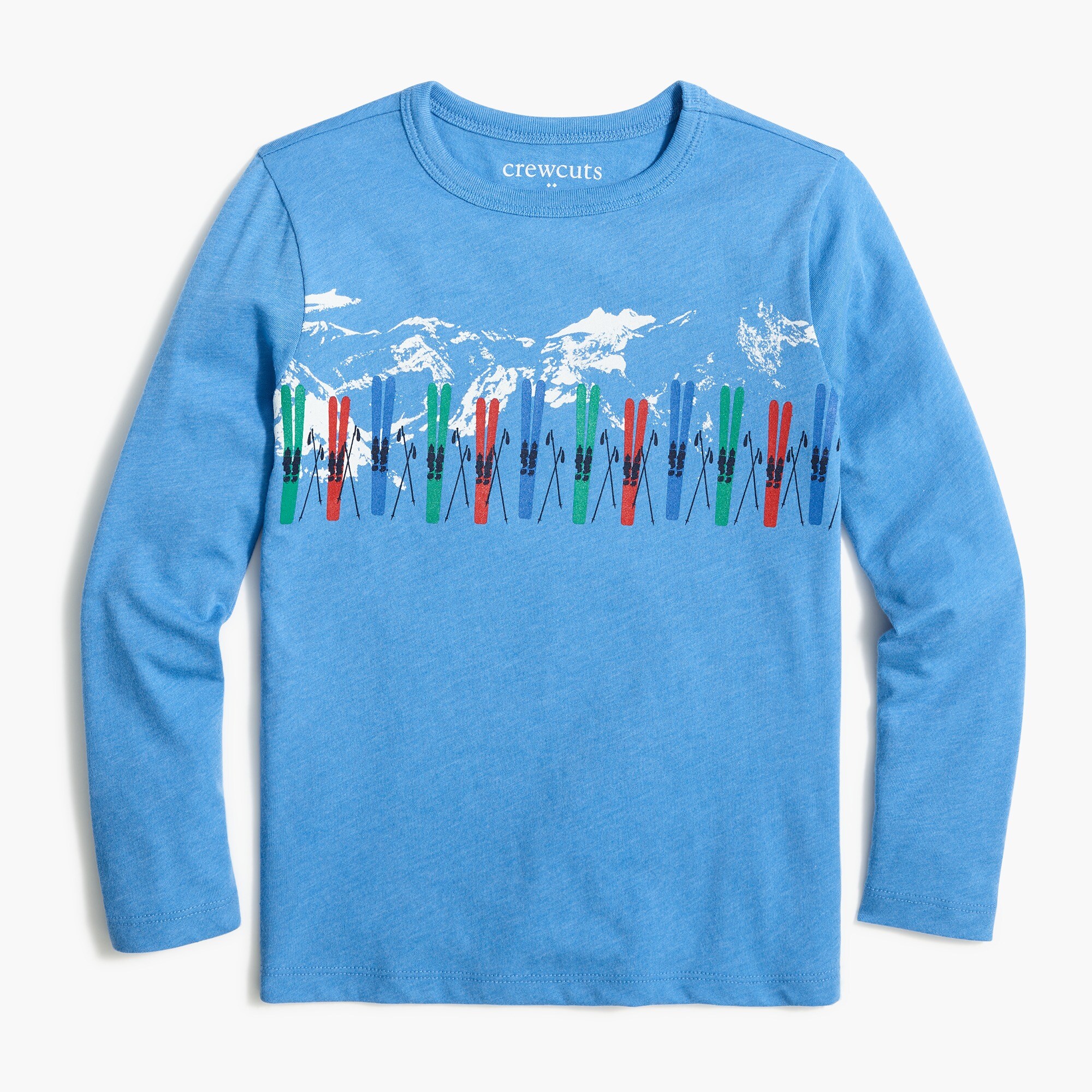 Boys' long-sleeve mountain ski graphic tee