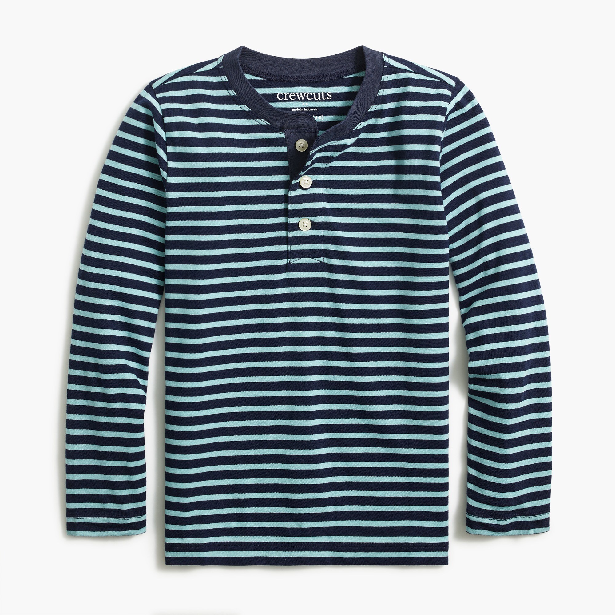 Boys' long-sleeve striped jersey henley