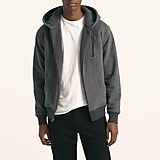 Marled brushed fleece sherpa-lined full-zip hoodie