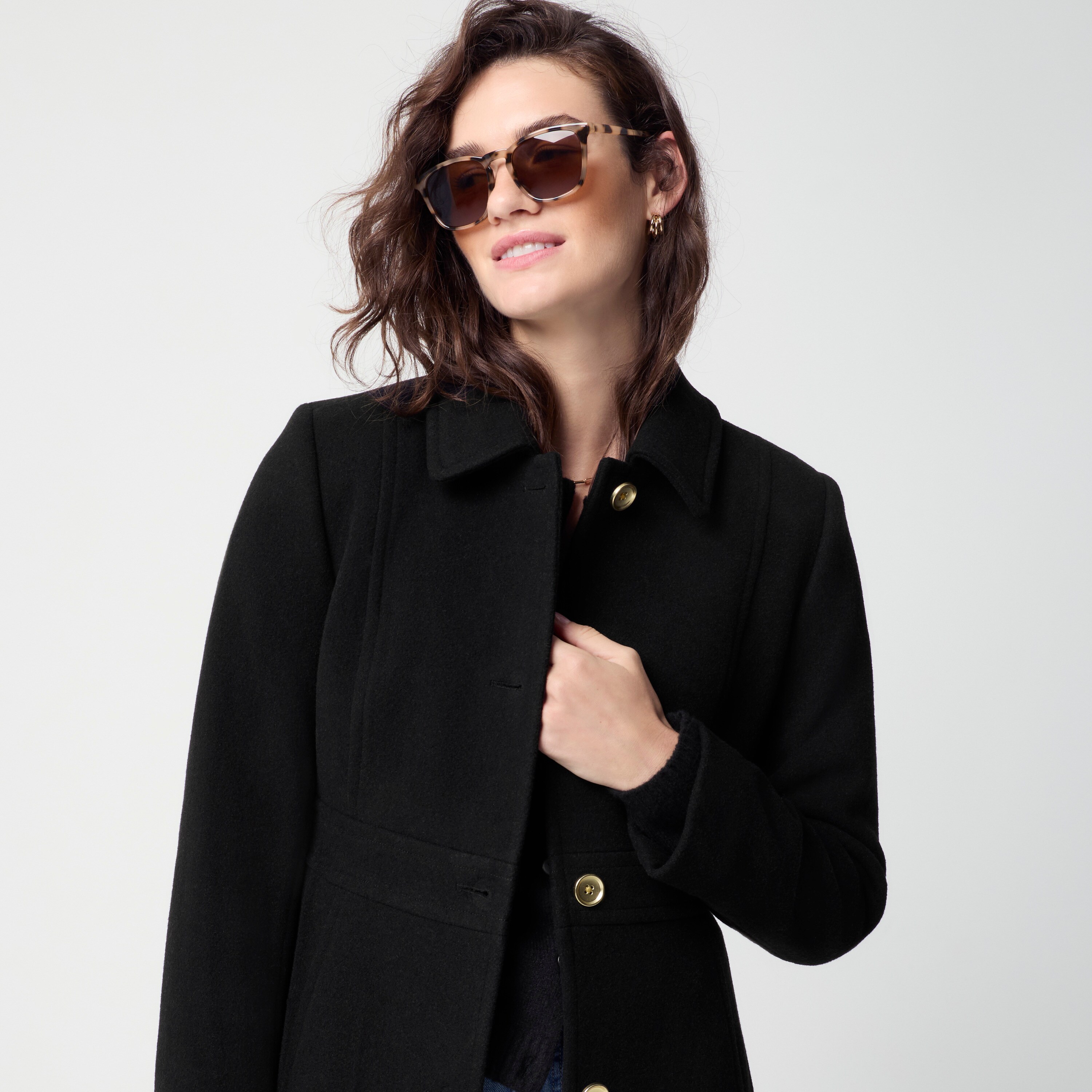 Wool-blend Lady Day Coat For Women | Factory