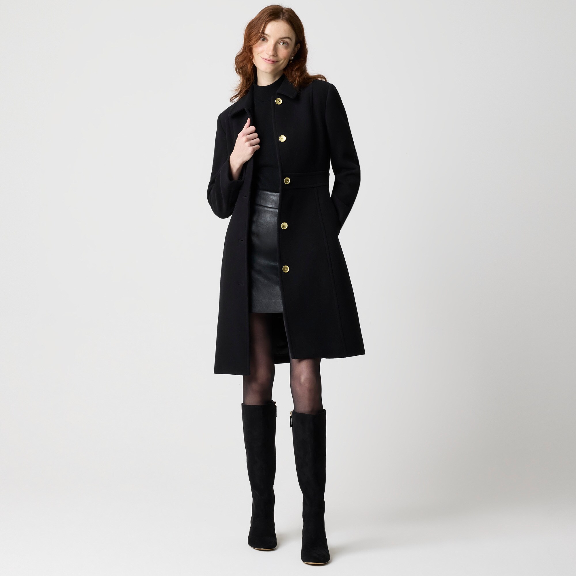 Wool-blend lady day coat