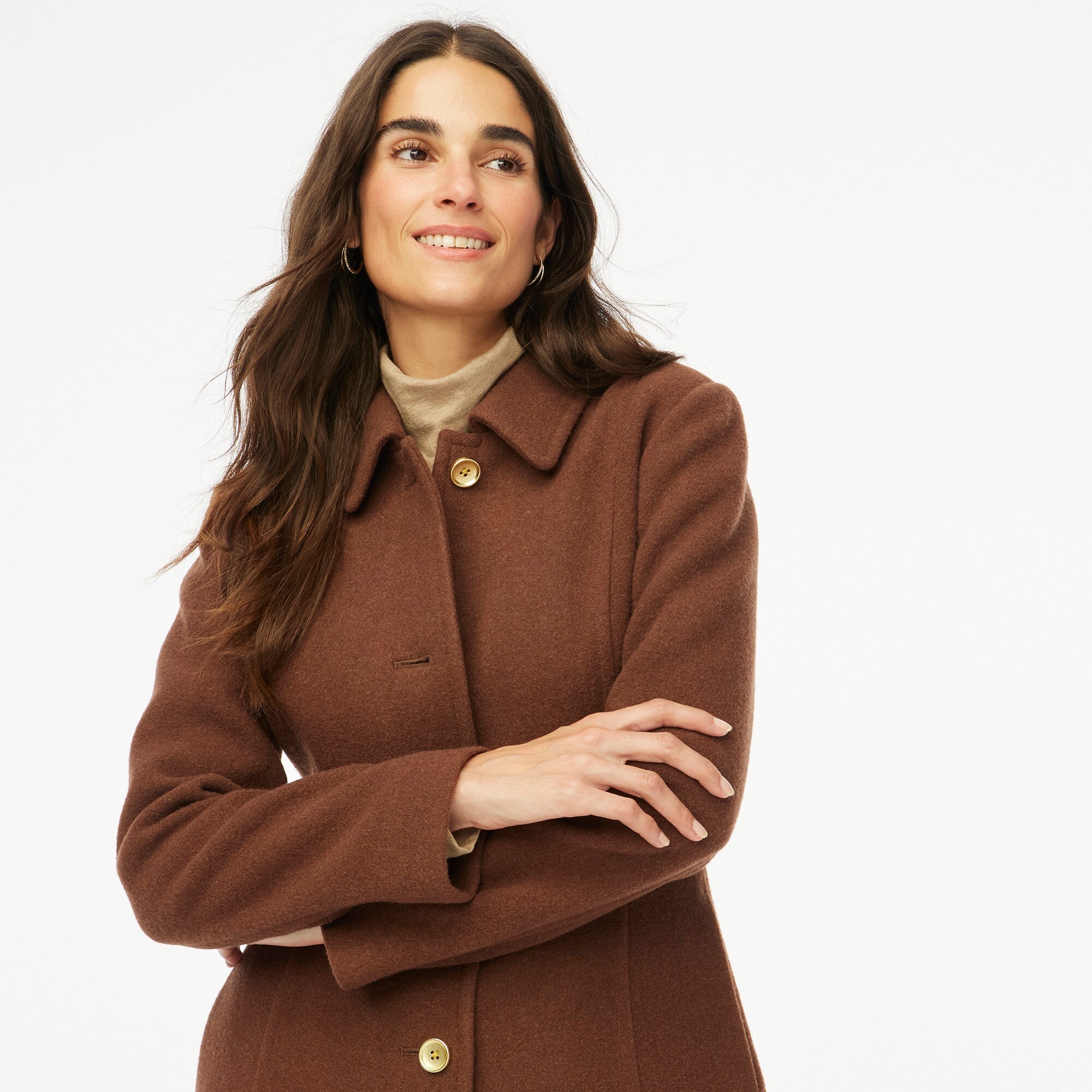 Wool-blend lady day coat
