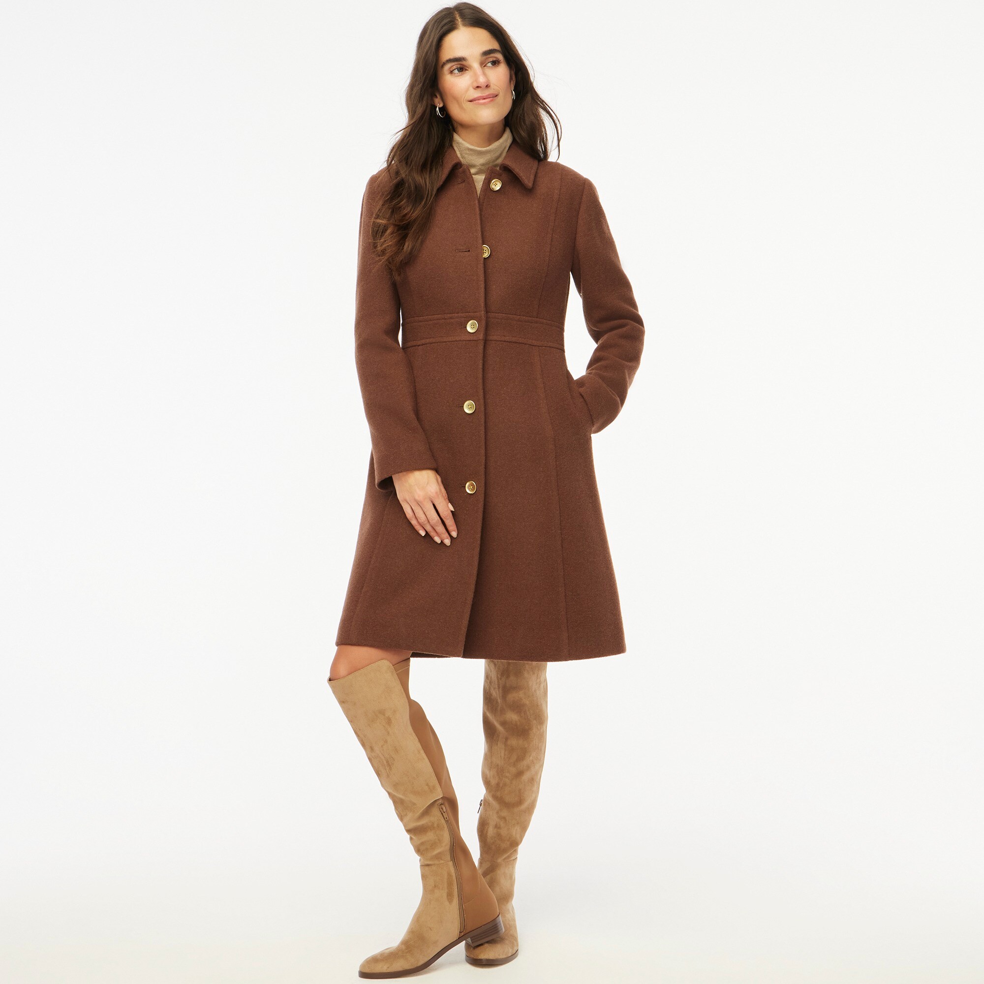 Wool-blend lady day coat