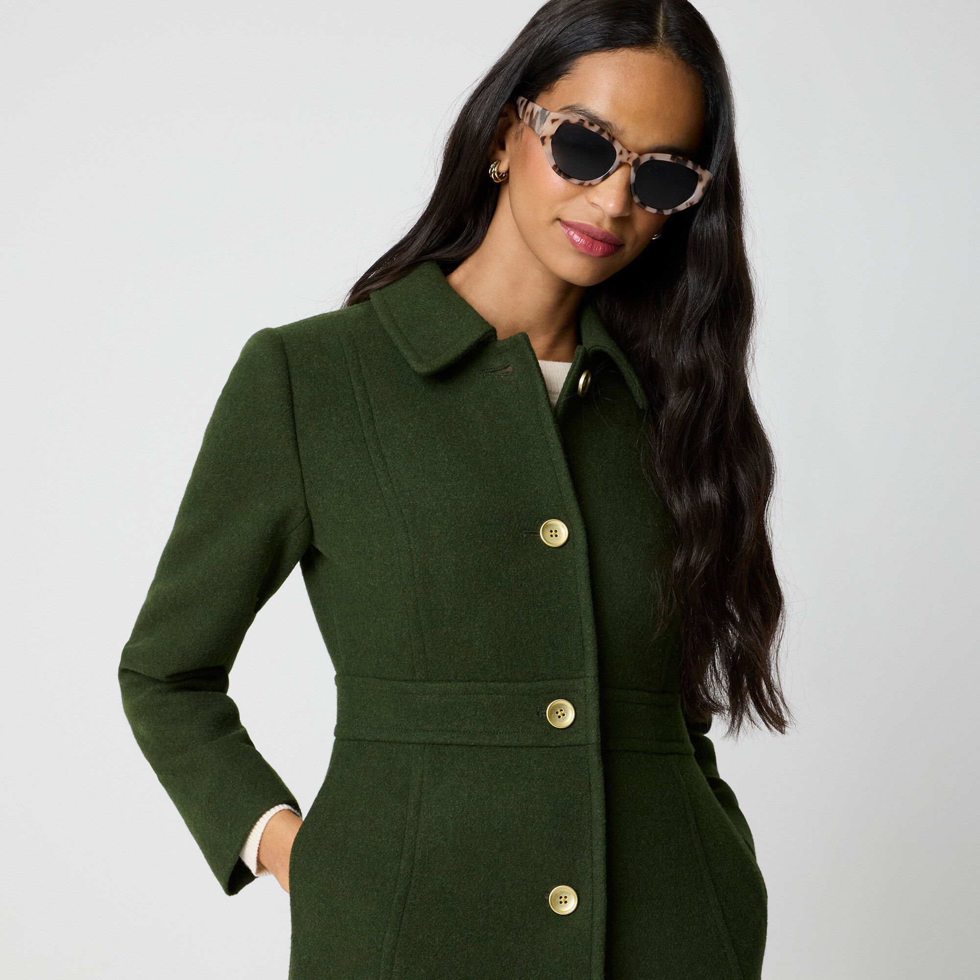 Wool-blend lady day coat