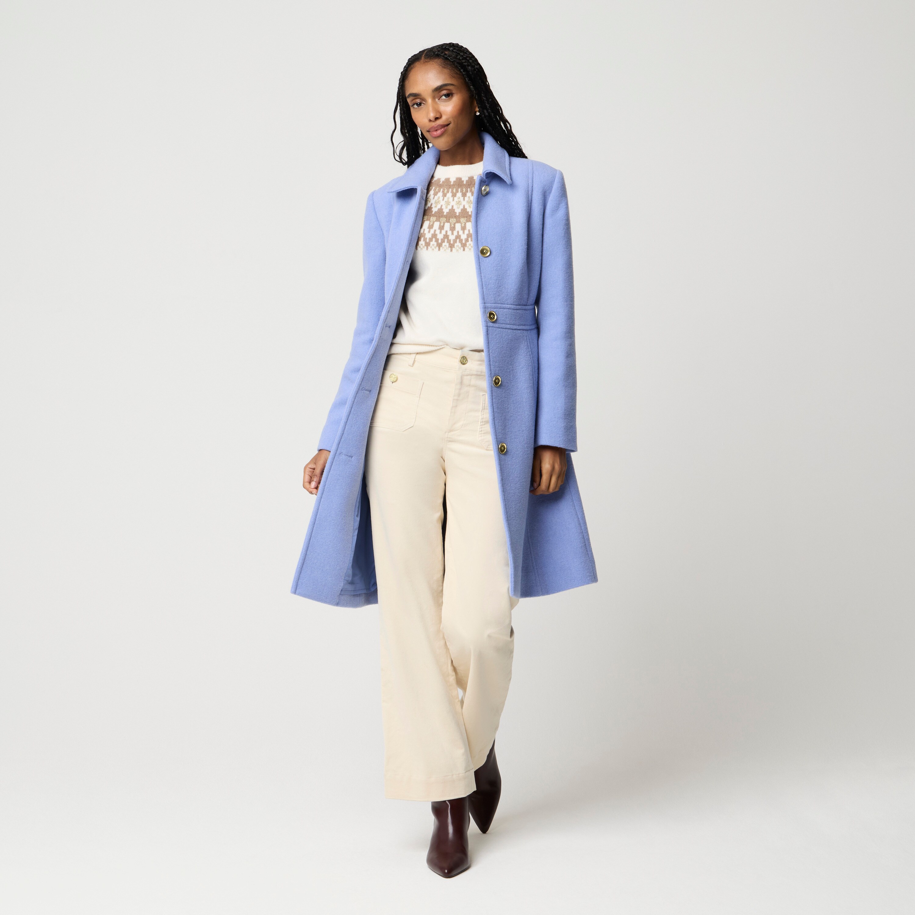 Wool-blend lady day coat