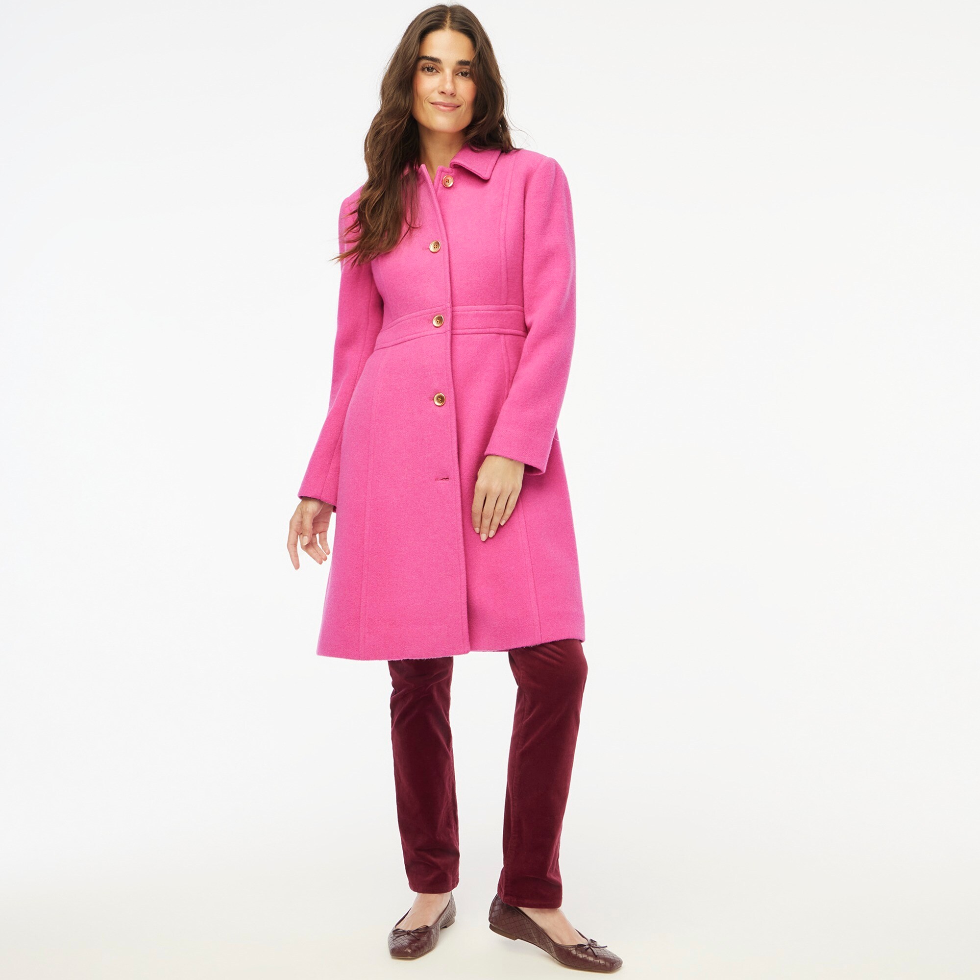 Factory Wool blend Lady Day Coat For Women