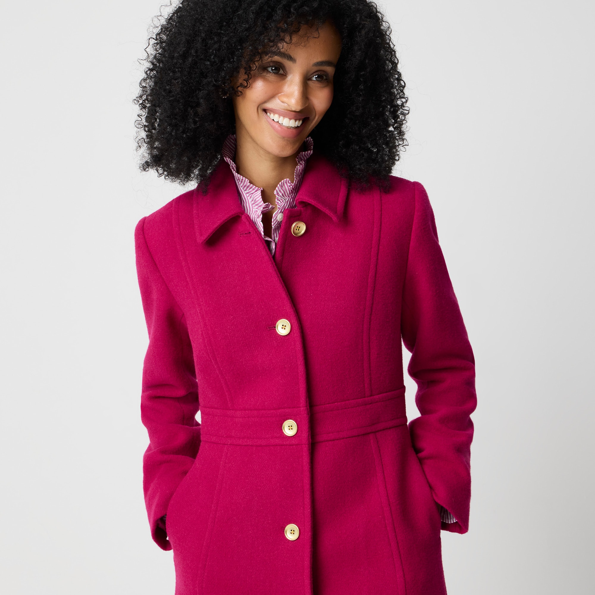 Wool-blend lady day coat