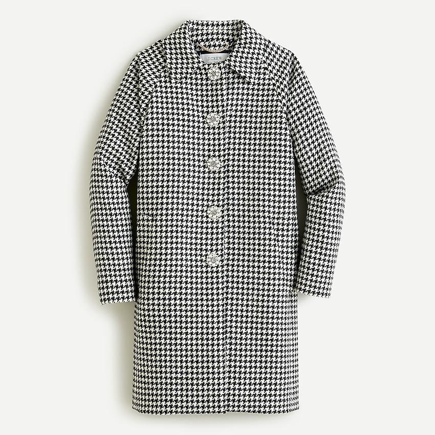 j.crew: collection car coat in houndstooth english wool for women, right side, view zoomed