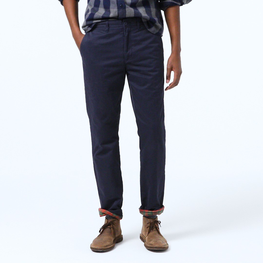 j crew men's flannel lined pants