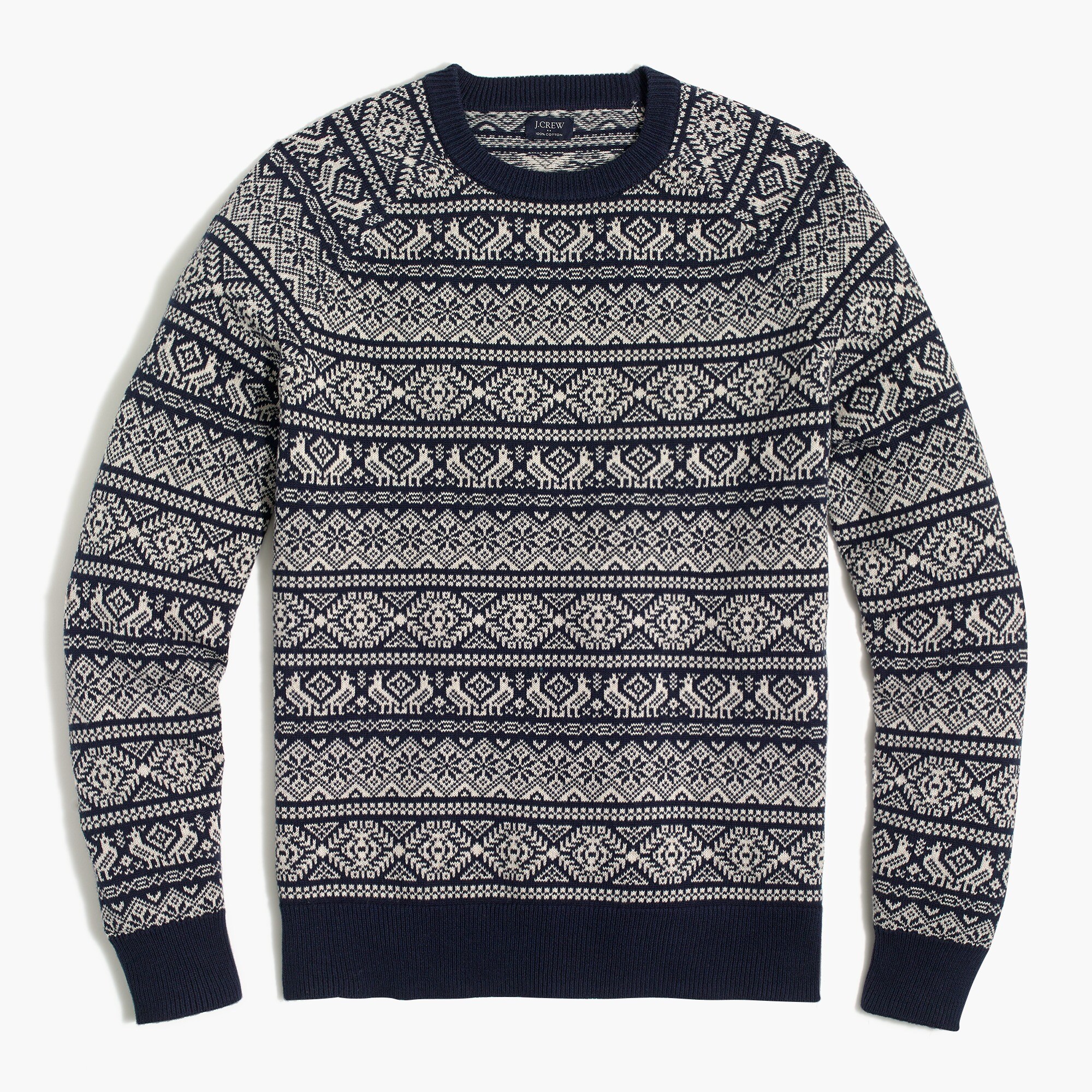 cotton fair isle sweater for men