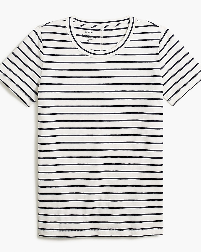 factory: striped girlfriend crewneck tee for women, right side, view zoomed