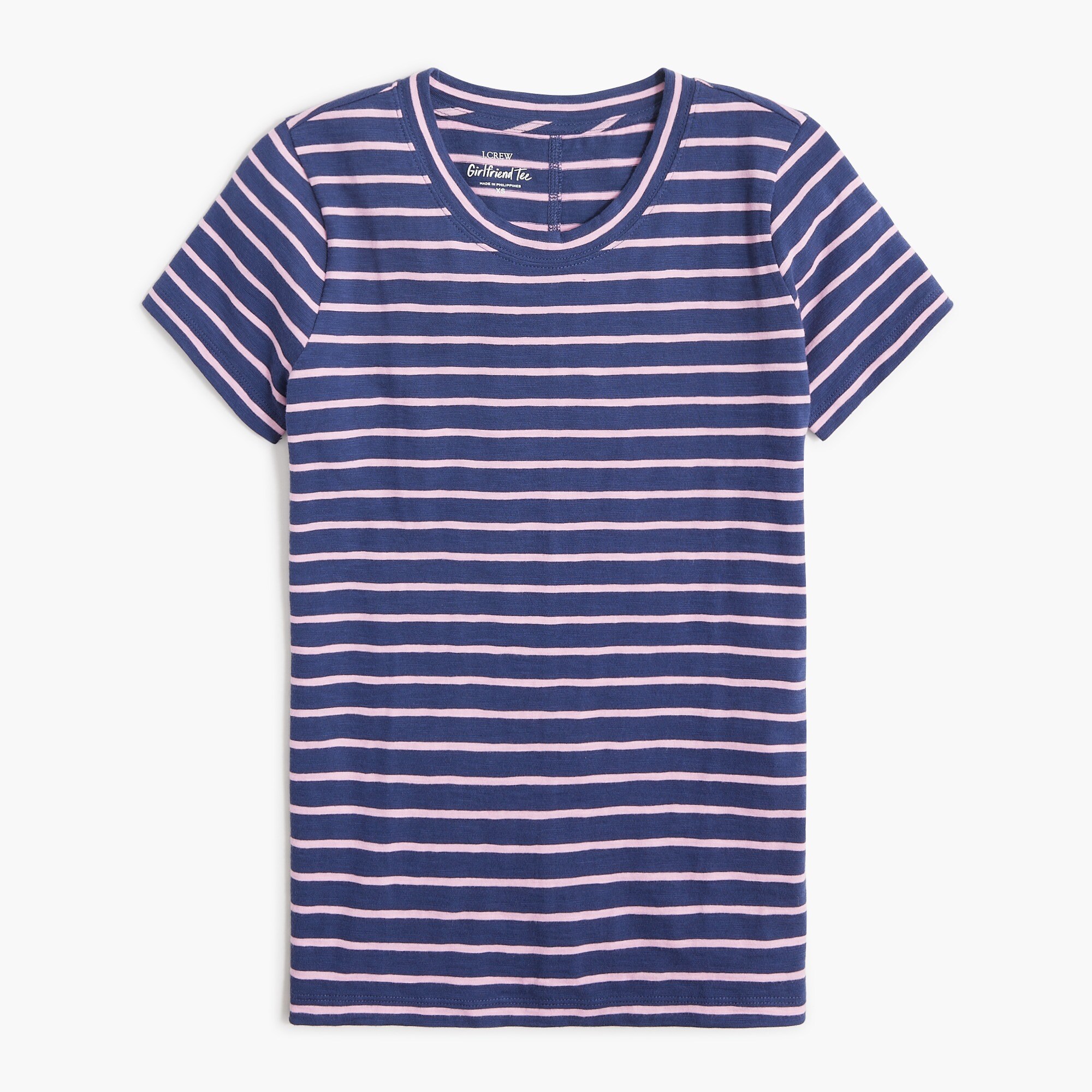 striped girlfriend crewneck tee for women