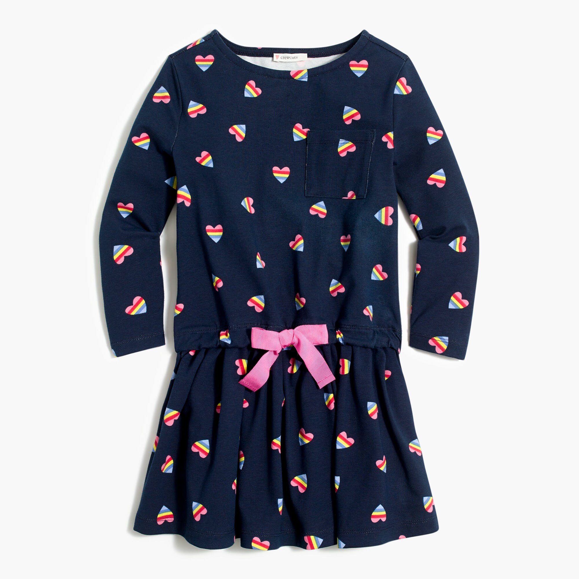 girls' rainbow knit dress with drawstring waist for girls