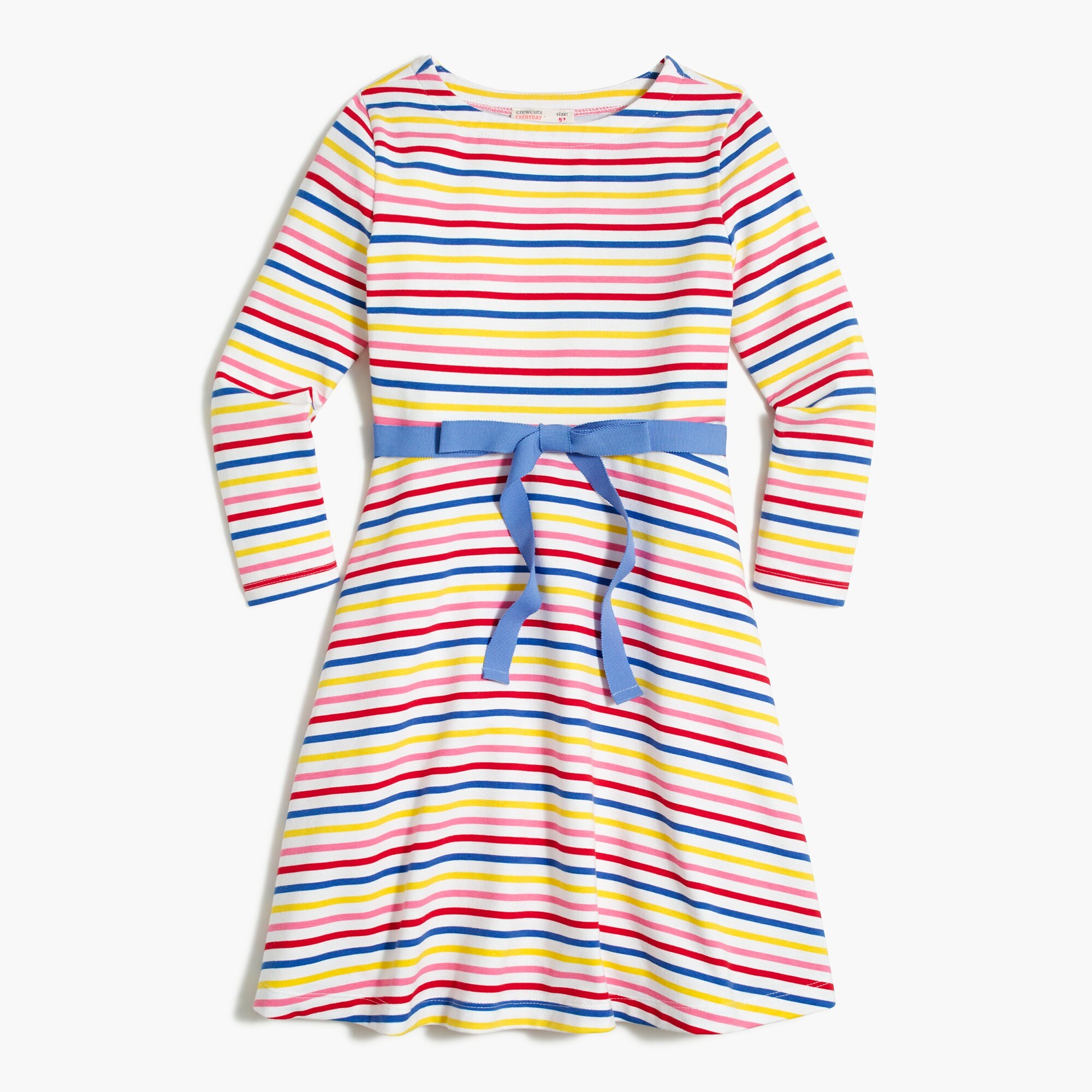 Girls' knit dress with tie waist