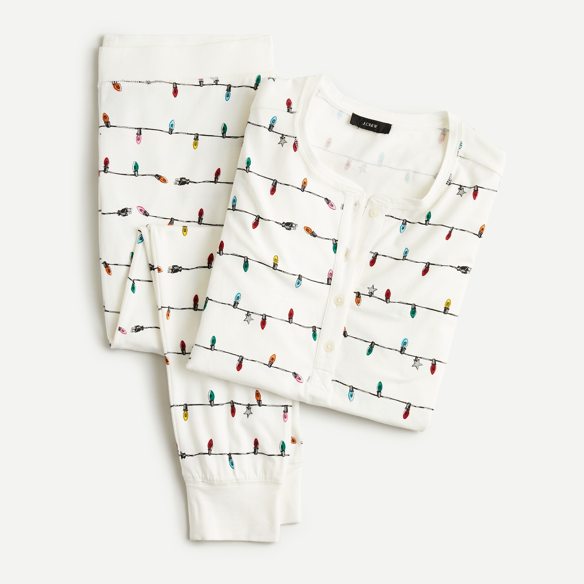 Dreamy henley pajama set in string lights