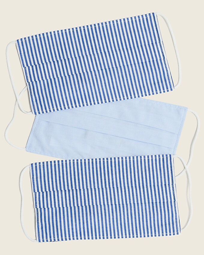 j.crew: pack-of-three nonmedical face masks in mixed prints for women, right side, view zoomed