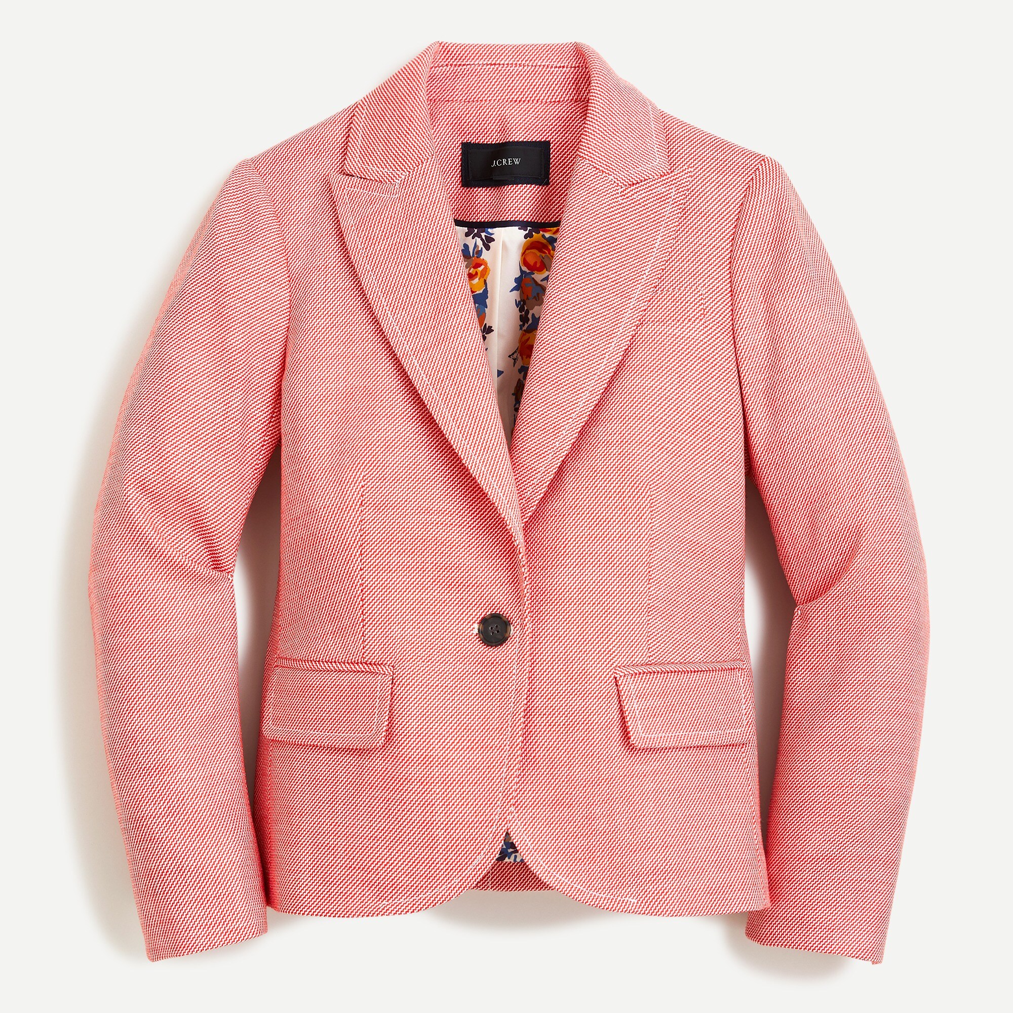 Cropped lady blazer in stretch tweed