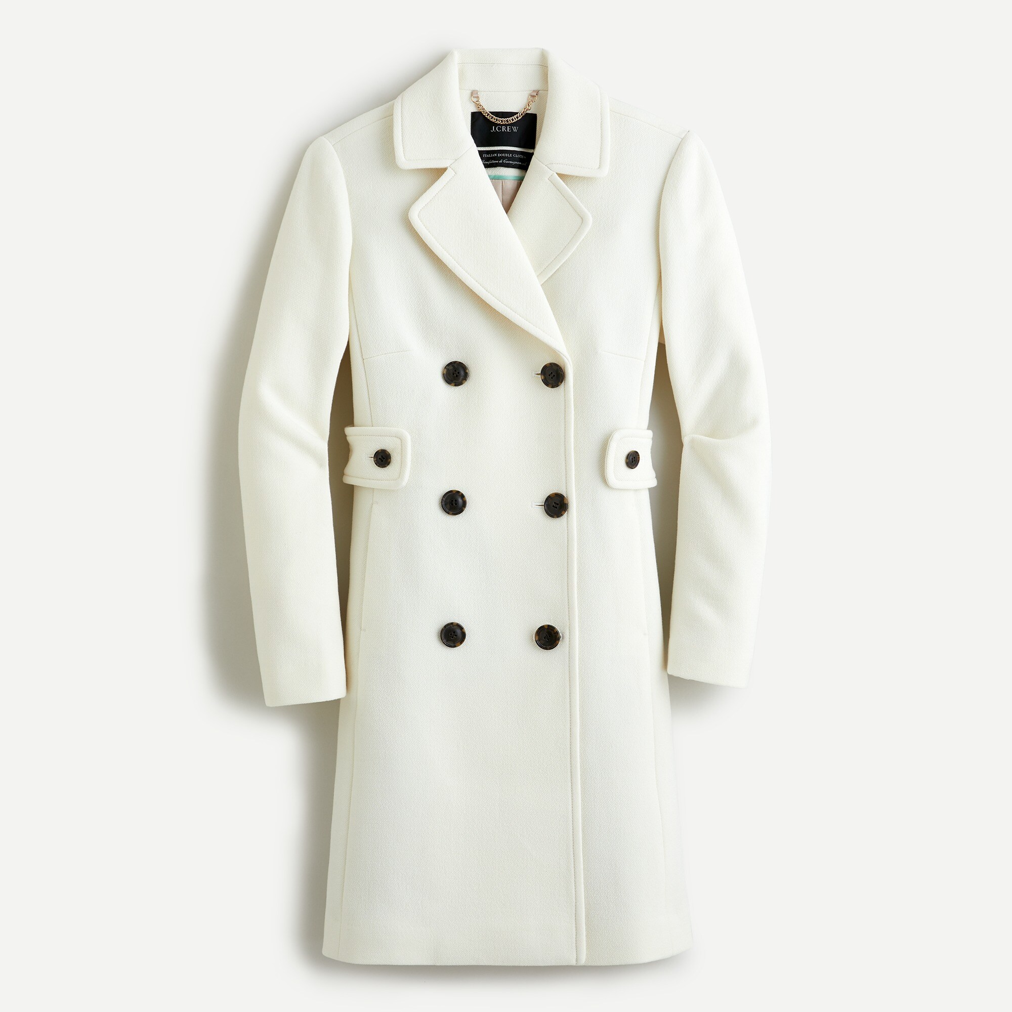 Double-breasted Lady Coat In Italian Double-cloth Wool For Women