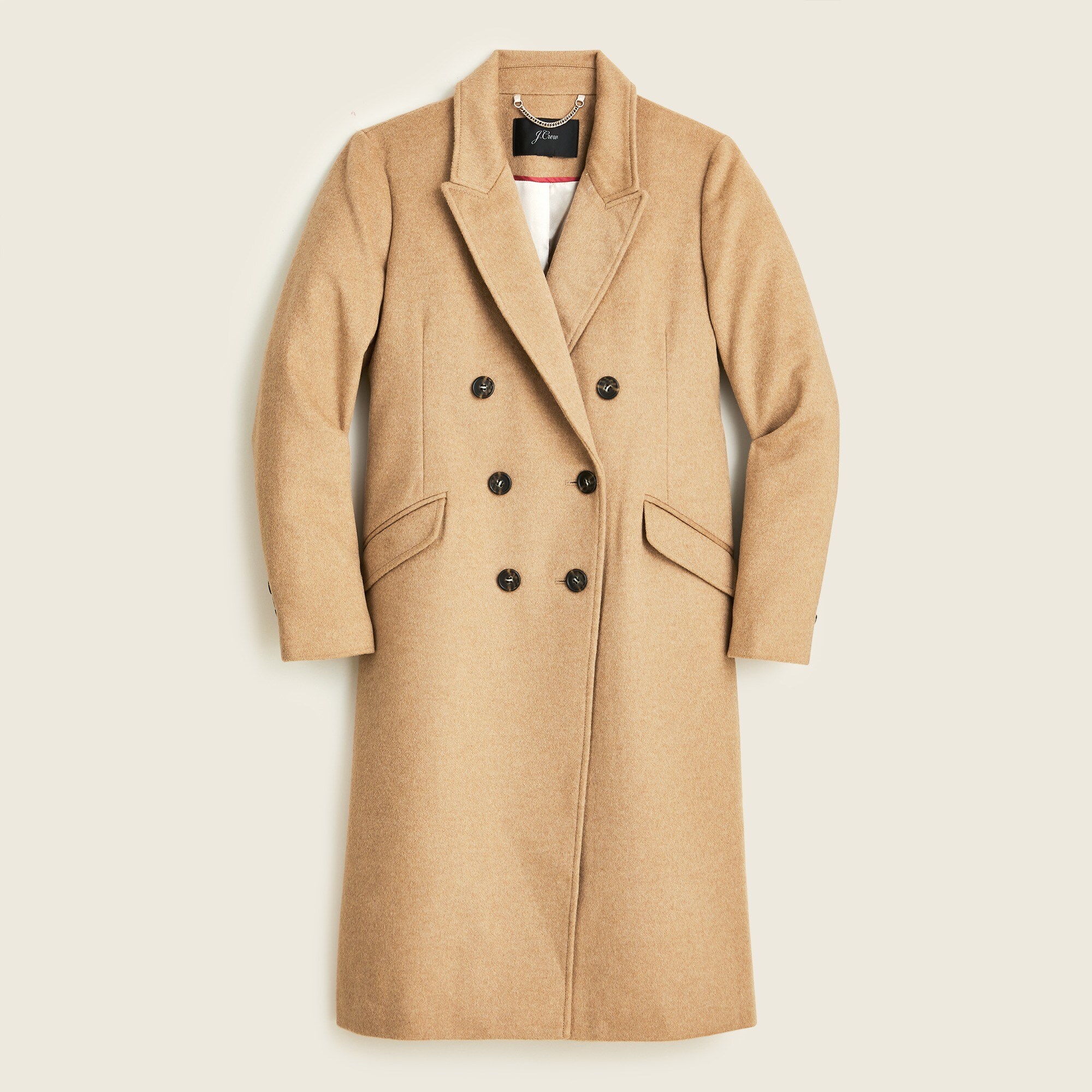 Double-breasted topcoat in Italian wool-cashmere
