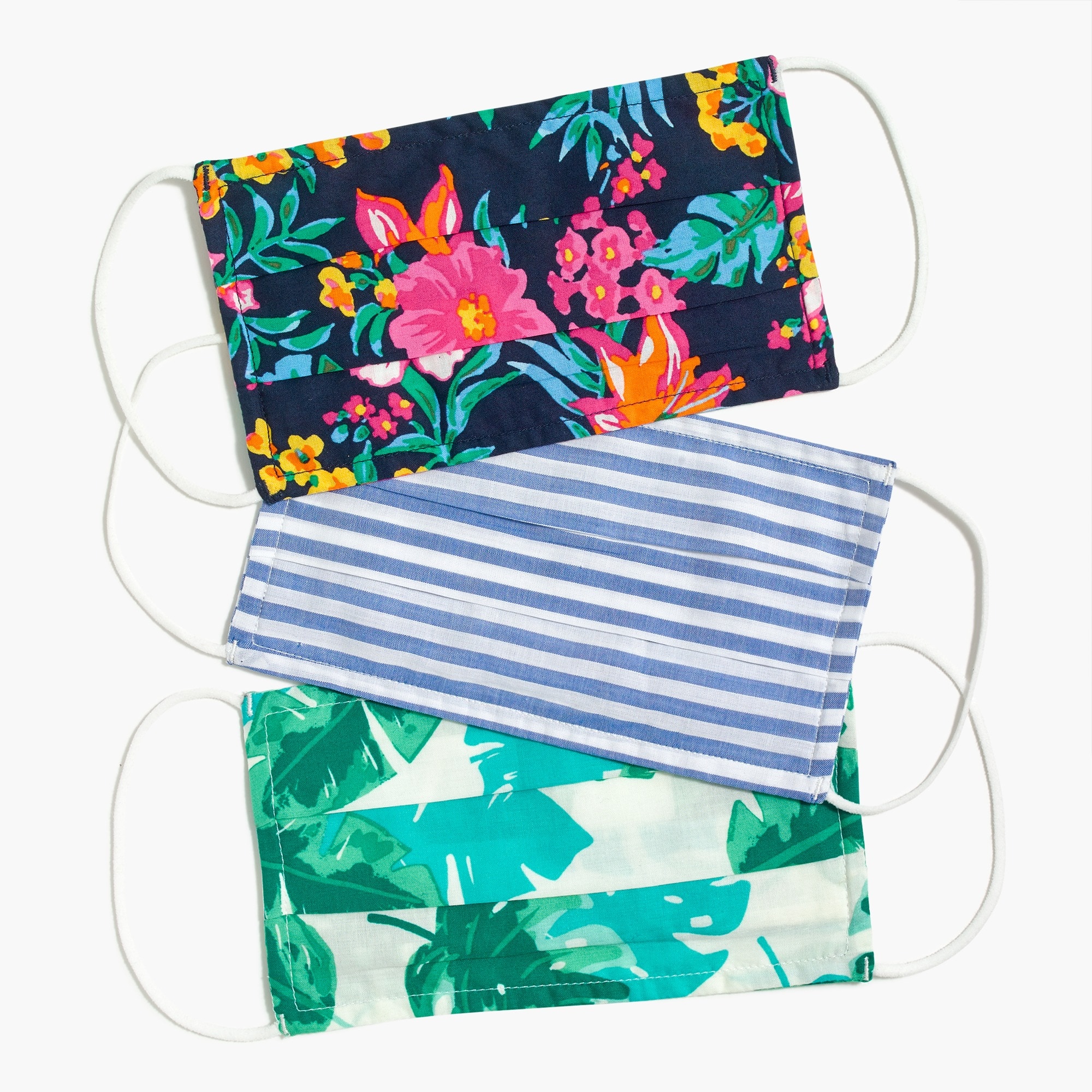 Pack of three nonmedical face masks in mixed prints