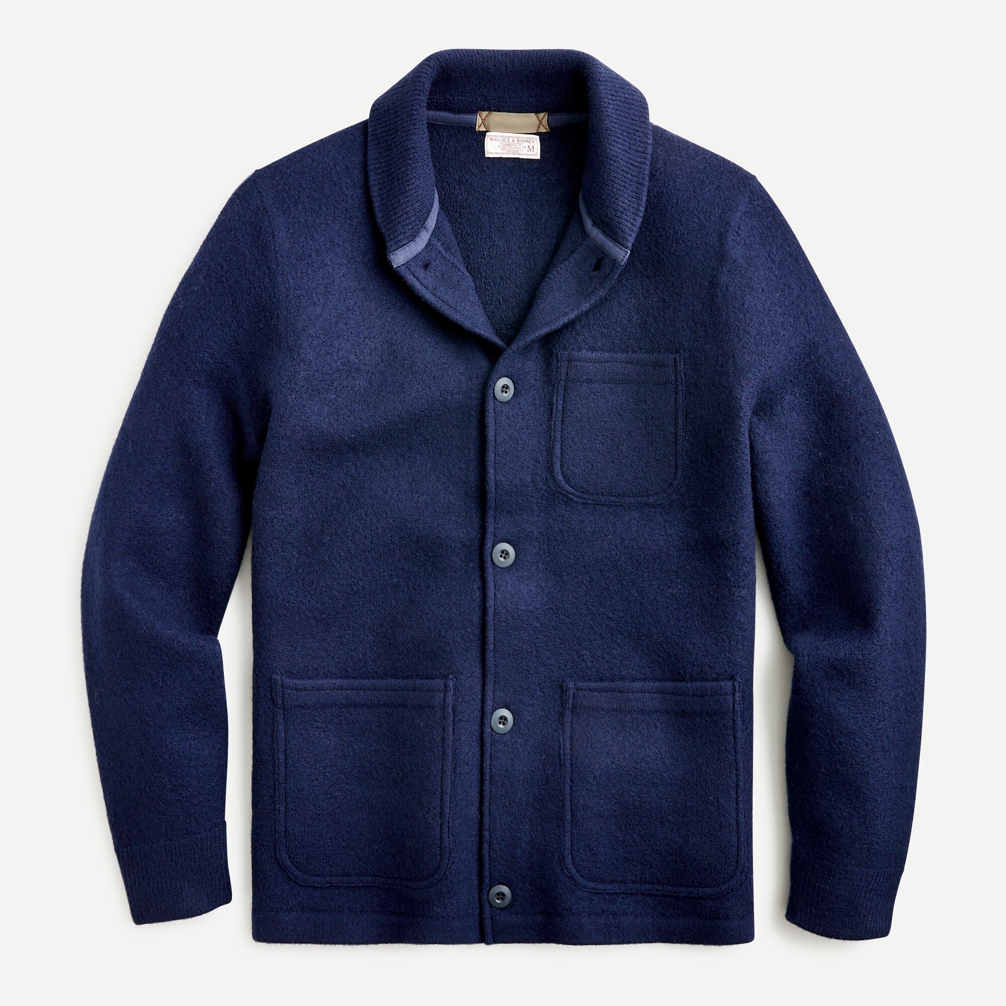 j.crew: wallace &amp; barnes boiled merino wool chore jacket for men, right side, view zoomed