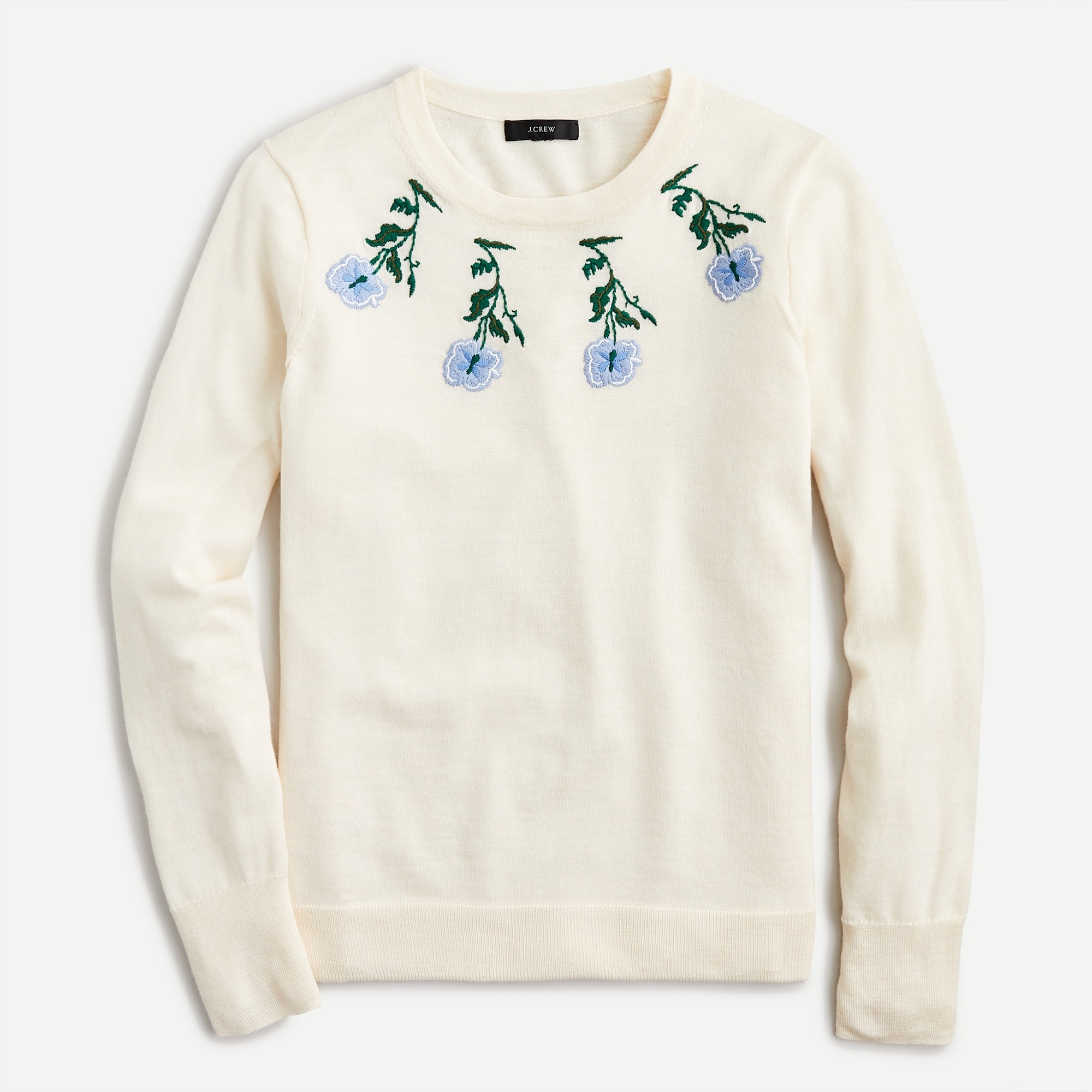 j crew embroidered flower sweatshirt