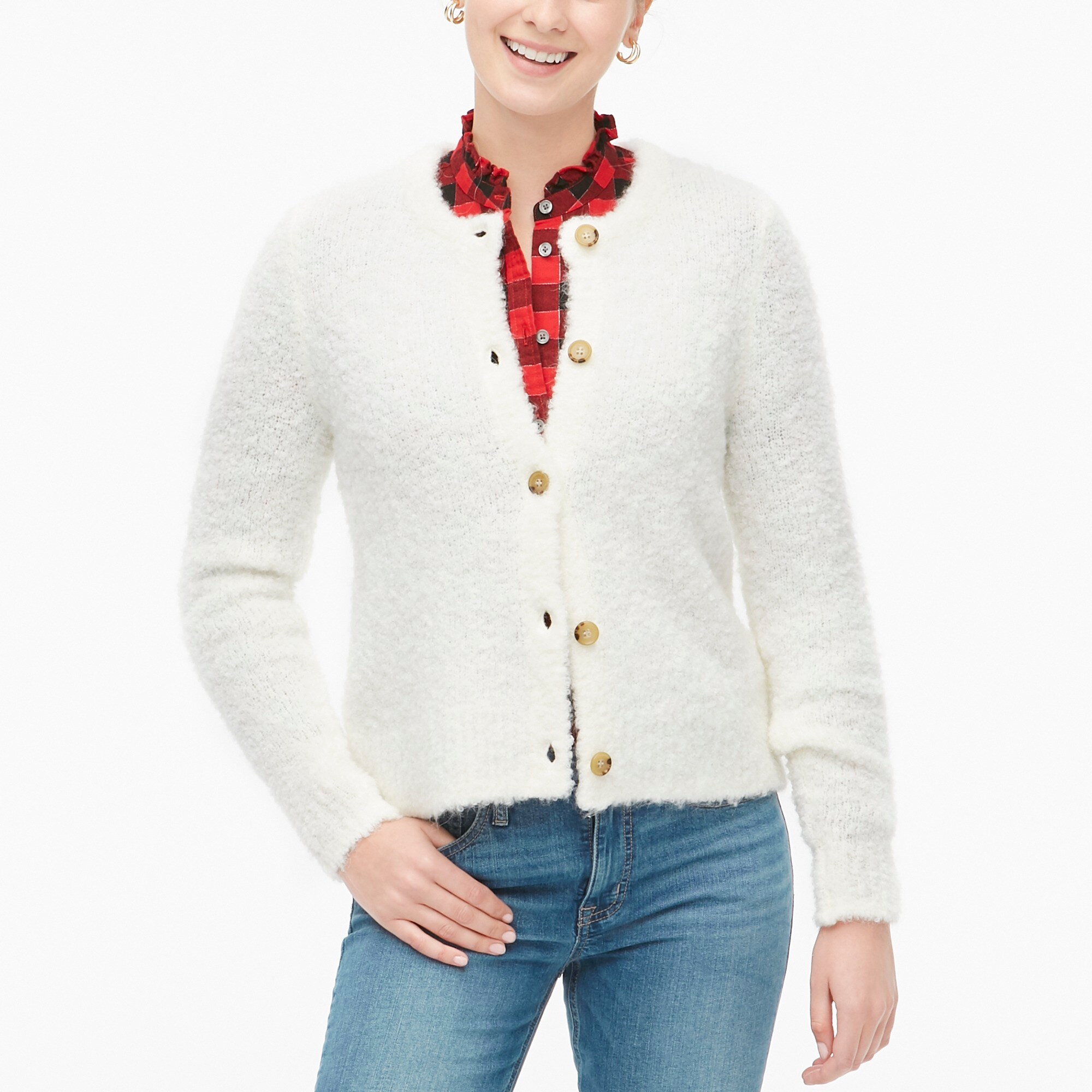 boucle cardigan sweater