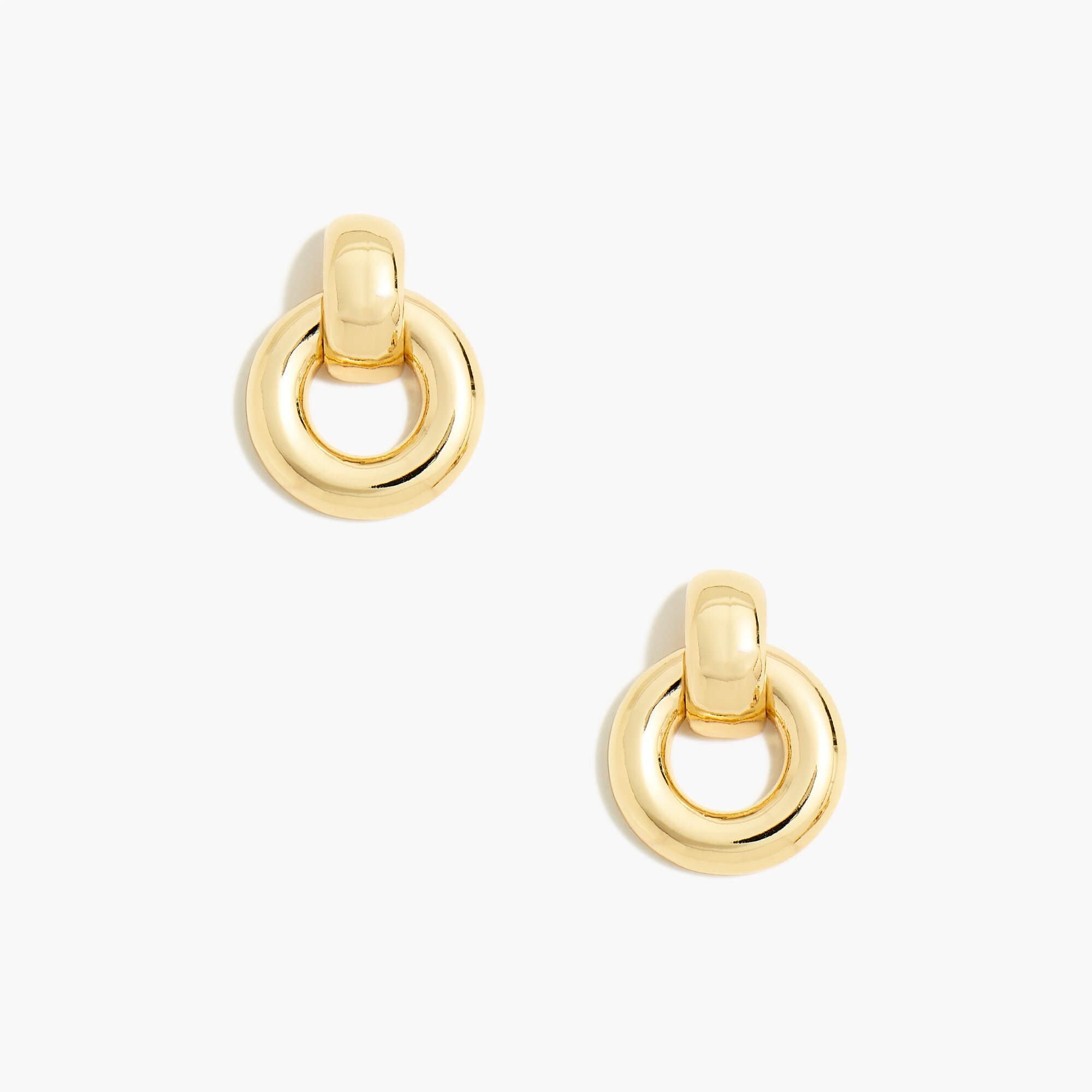 Gold door knocker earrings