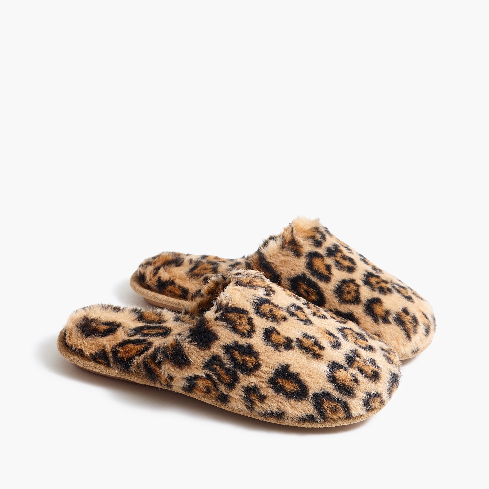 fuzzy leopard slippers