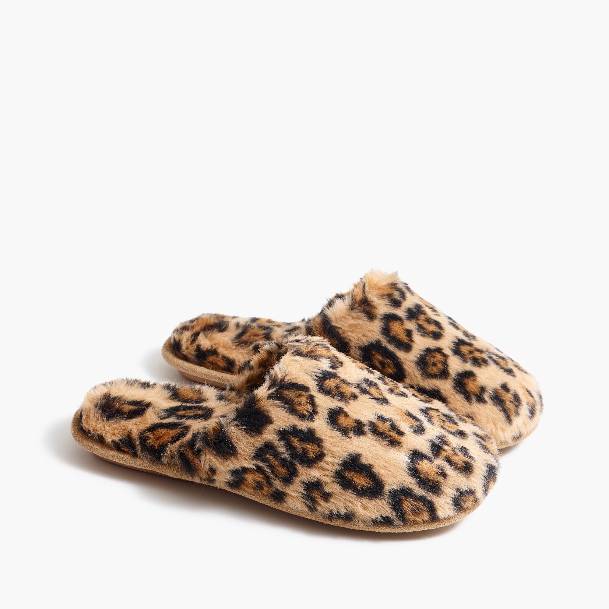 Leopard fuzzy scuff slippers