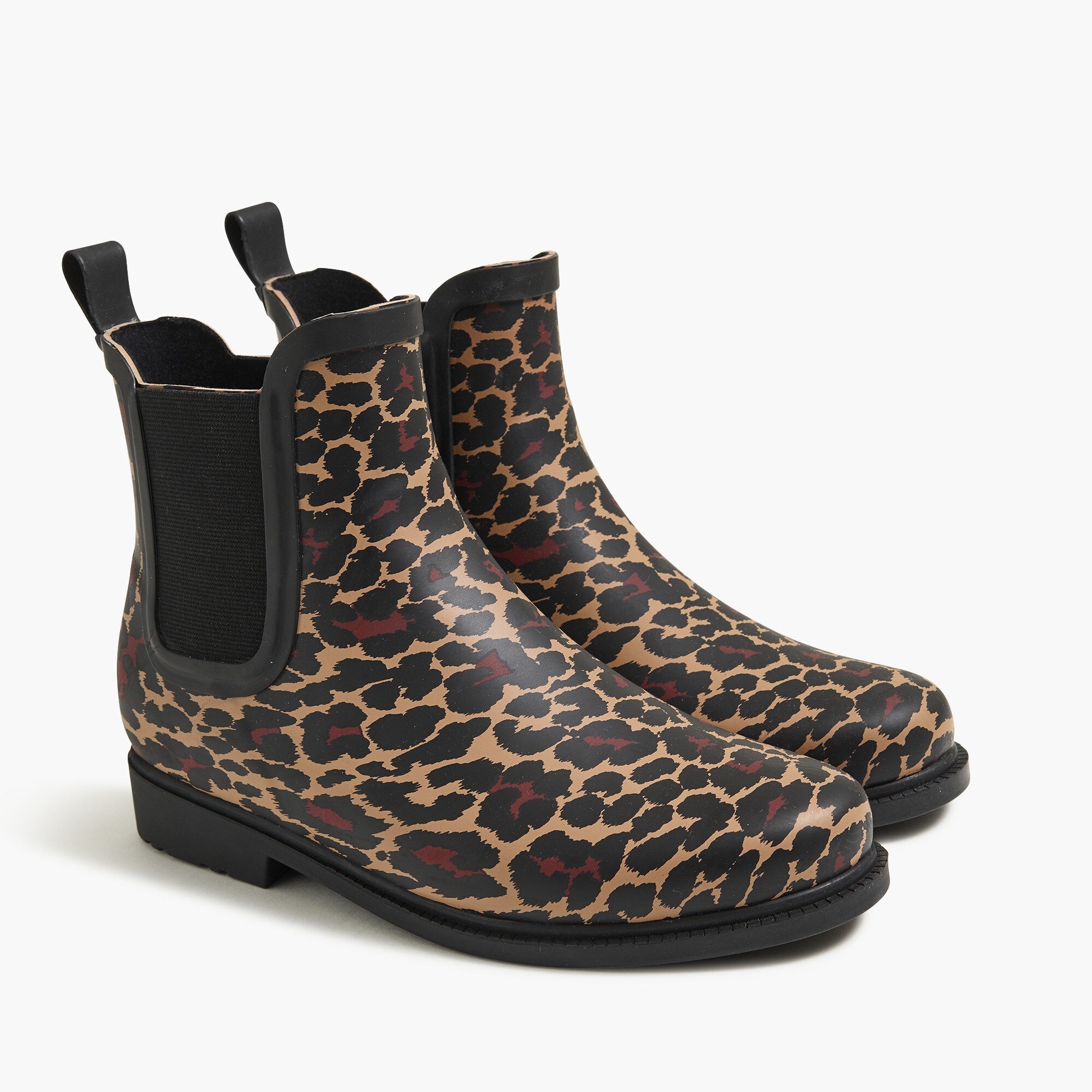 leopard chelsea rain boots for women