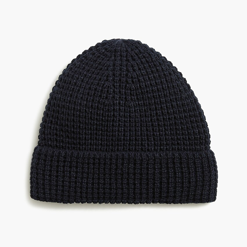 factory: waffle beanie for men, right side, view zoomed