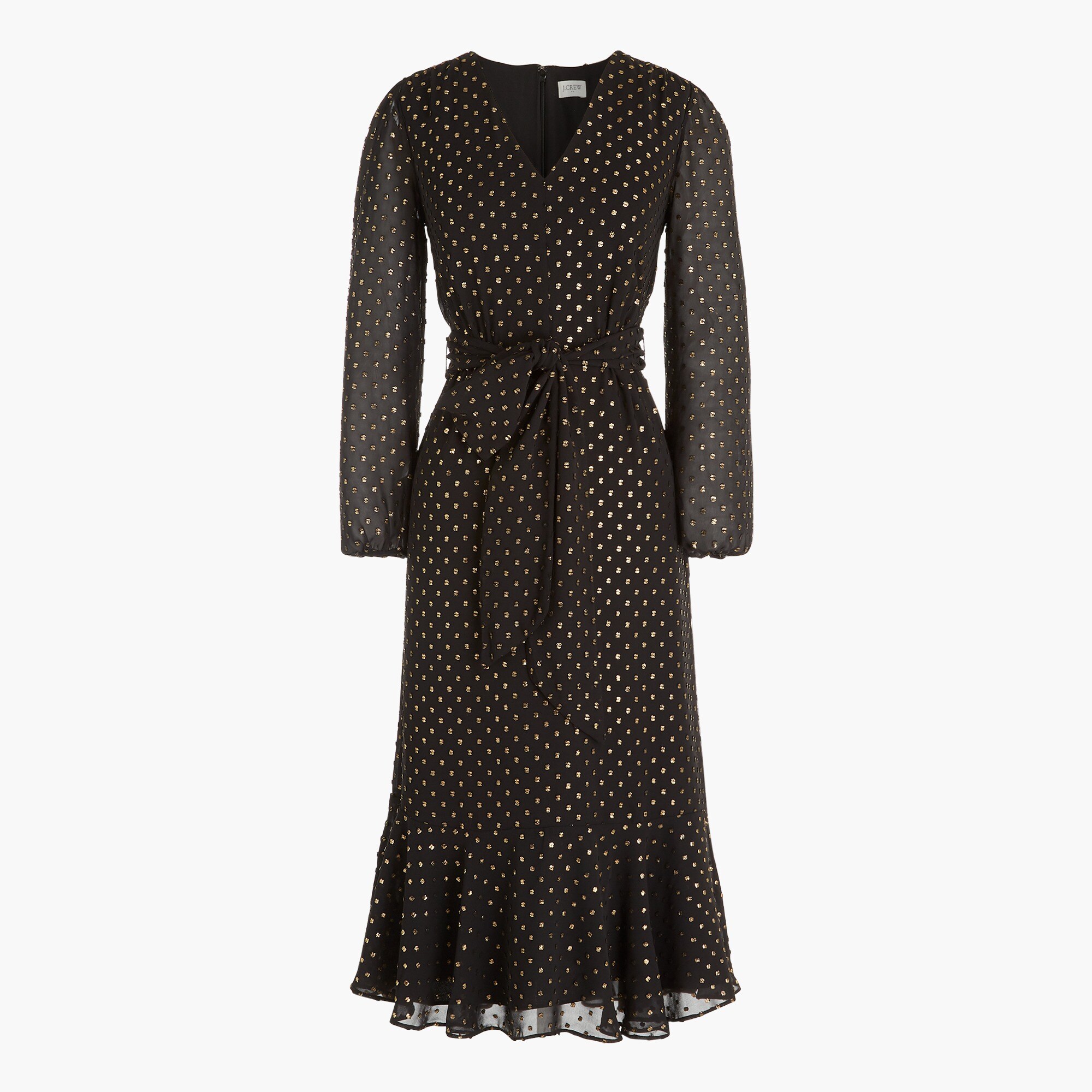 Big-bow midi dress in clip dot