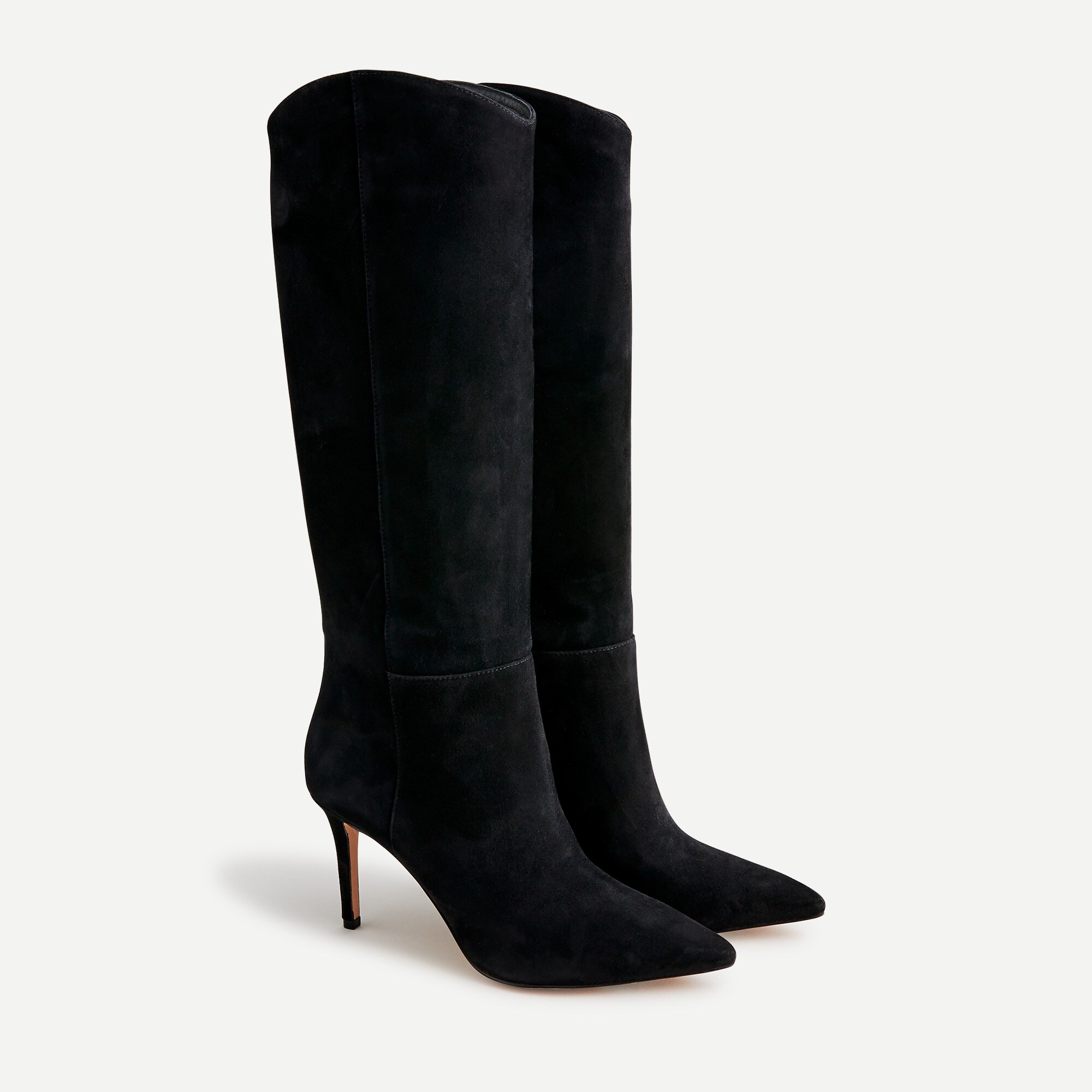 tall suede boots with heel