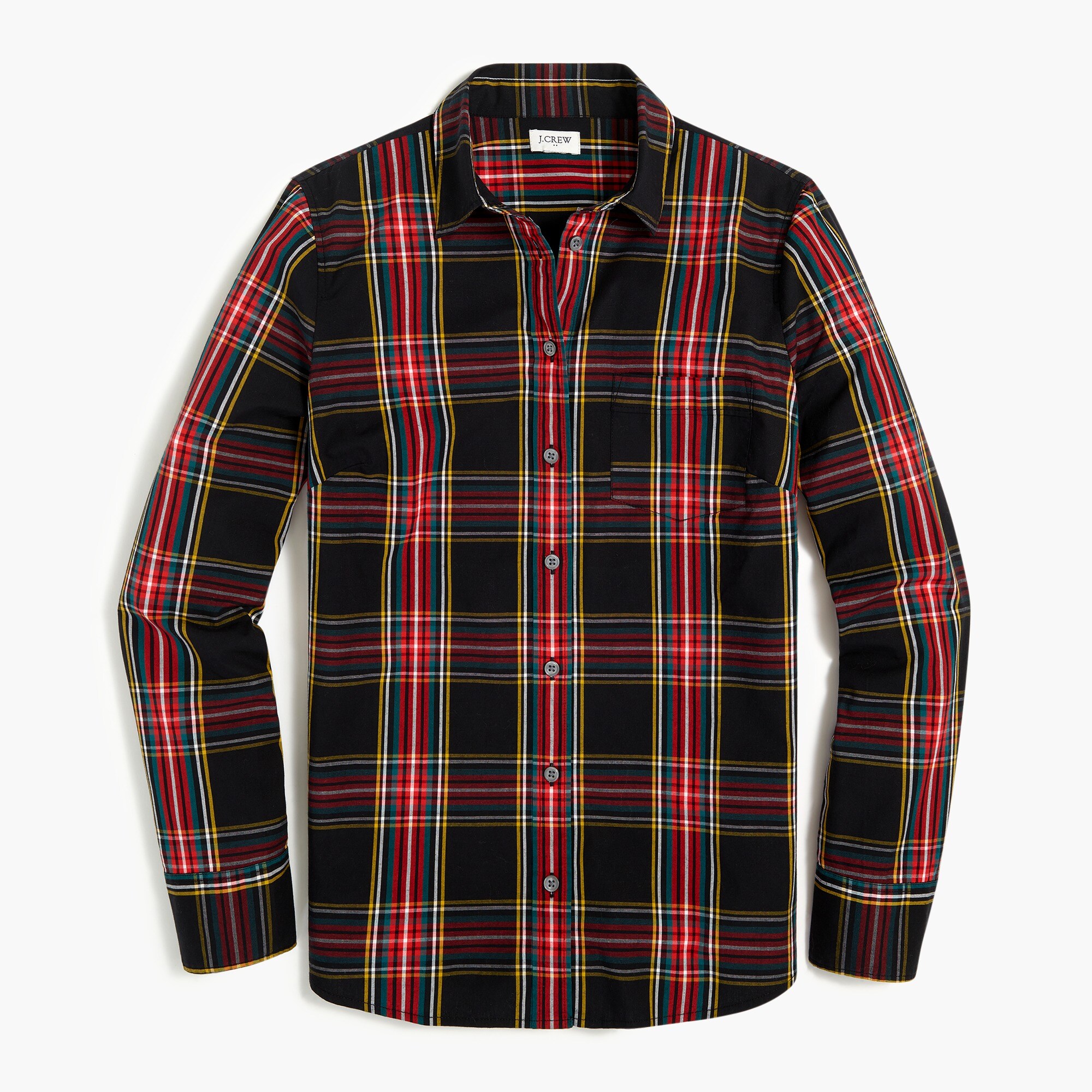 Tartan stretch poplin shirt in signature fit